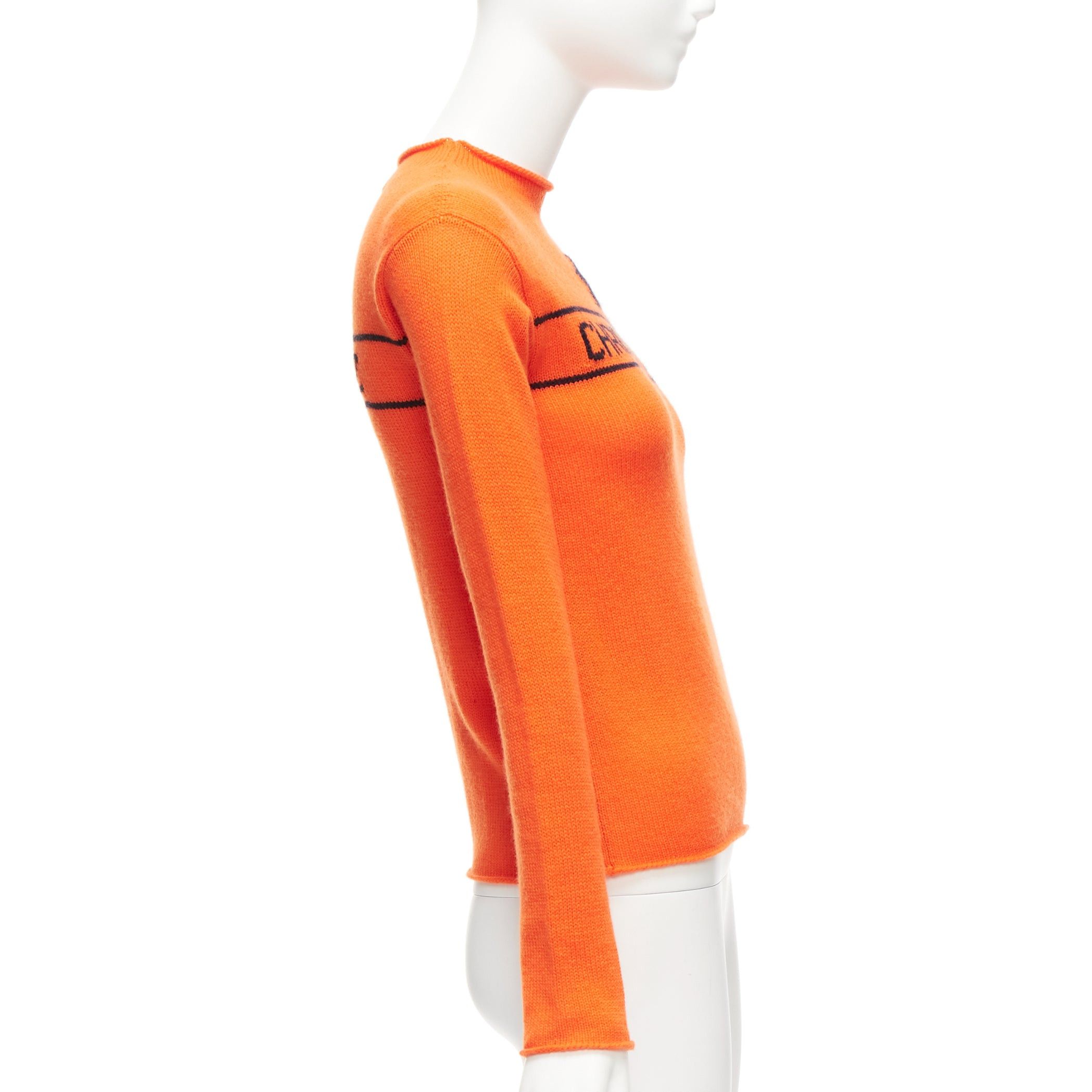 Dior CHRISTIAN DIOR 2022 100% cashmere orange star logo long sleeve button sweater FR34 XXS Size XS / US 0-2 / IT 36-38 - 4 Thumbnail