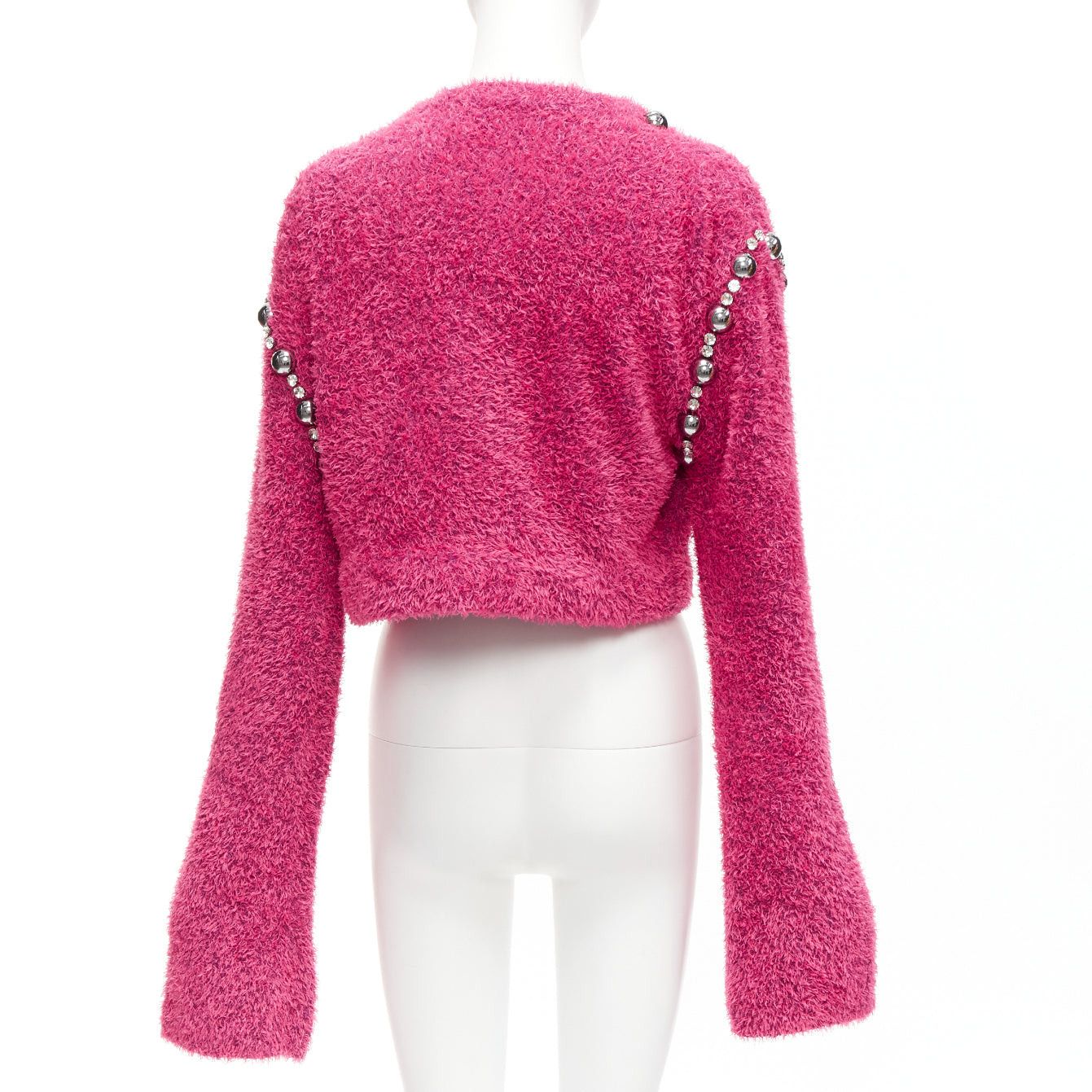 Area AREA pink cotton fluffy knit dome stud extra long sleeve sweater XS Size XS / US 0-2 / IT 36-38 - 5 Thumbnail