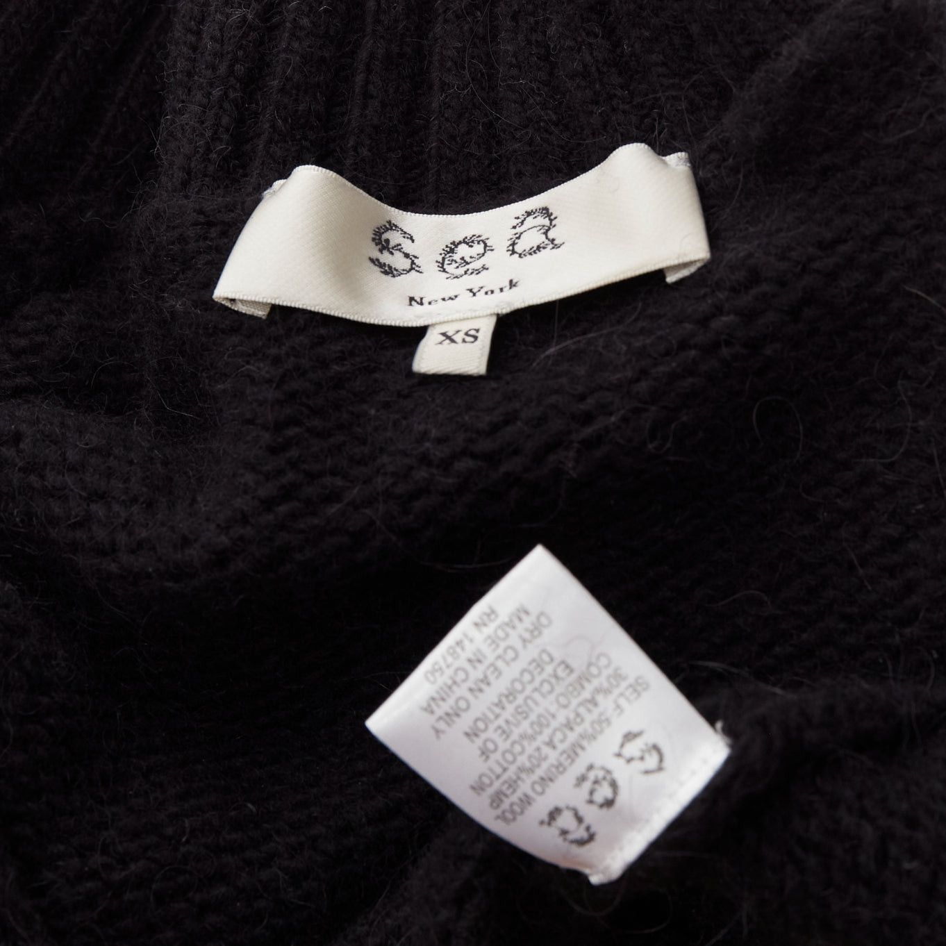 Sea New York SEA NEW YORK black merino wool alpaca Victorian ruffle crop sweater XS Size S / US 4 / IT 40 - 8 Thumbnail