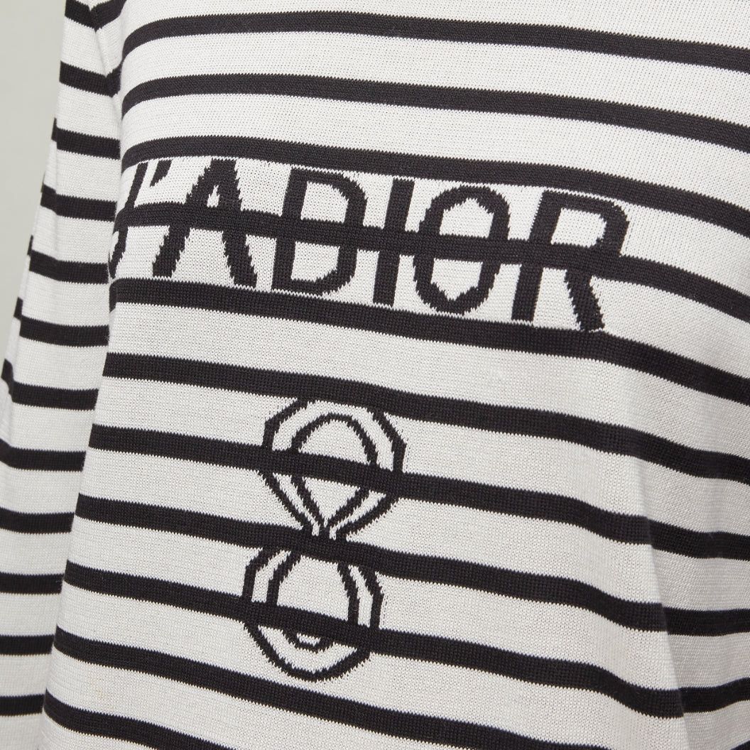 Dior CHRISTIAN DIOR Jadior 8 cream black stripe long sleeve crew sweater FR40 L Size M / US 6-8 / IT 42-44 - 2 Thumbnail