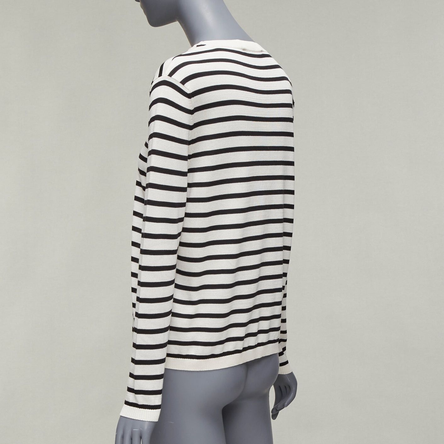 Dior CHRISTIAN DIOR Jadior 8 cream black stripe long sleeve crew sweater FR40 L Size M / US 6-8 / IT 42-44 - 6 Thumbnail