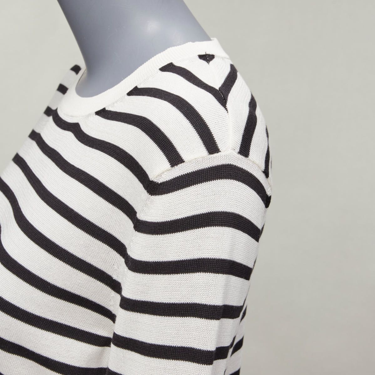 Dior CHRISTIAN DIOR Jadior 8 cream black stripe long sleeve crew sweater FR40 L Size M / US 6-8 / IT 42-44 - 7 Thumbnail