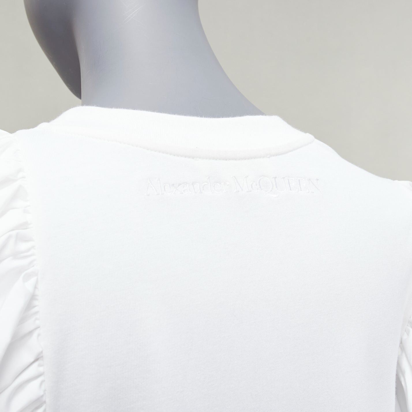 Alexander McQueen ALEXANDER MCQUEEN white asymmetric ruffle sleeve drop waist flared dress IT36 XXS Size XS / US 0-2 / IT 36-38 - 7 Thumbnail