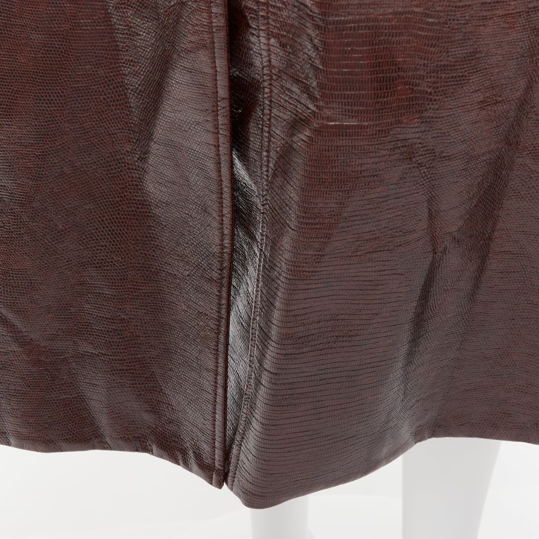 Other BEAUFILLE brown coated scaled cotton silver asymmetric zip midi skirt US0 XS Size 26" / US 2 / IT 38 - 7 Thumbnail
