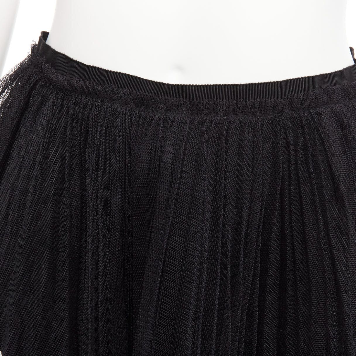 RED Valentino RED VALENTINO 2022 black tiered white stripe tulle pleated mini skirt IT38 XS Size 26" / US 2 / IT 38 - 7 Thumbnail