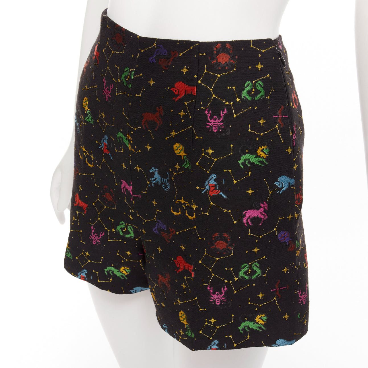 Dior DIOR Lucky Dior black colorful astrology jacquard high waisted shorts FR32 XXS Size 25" / US 0 / IT 36 - 2 Thumbnail