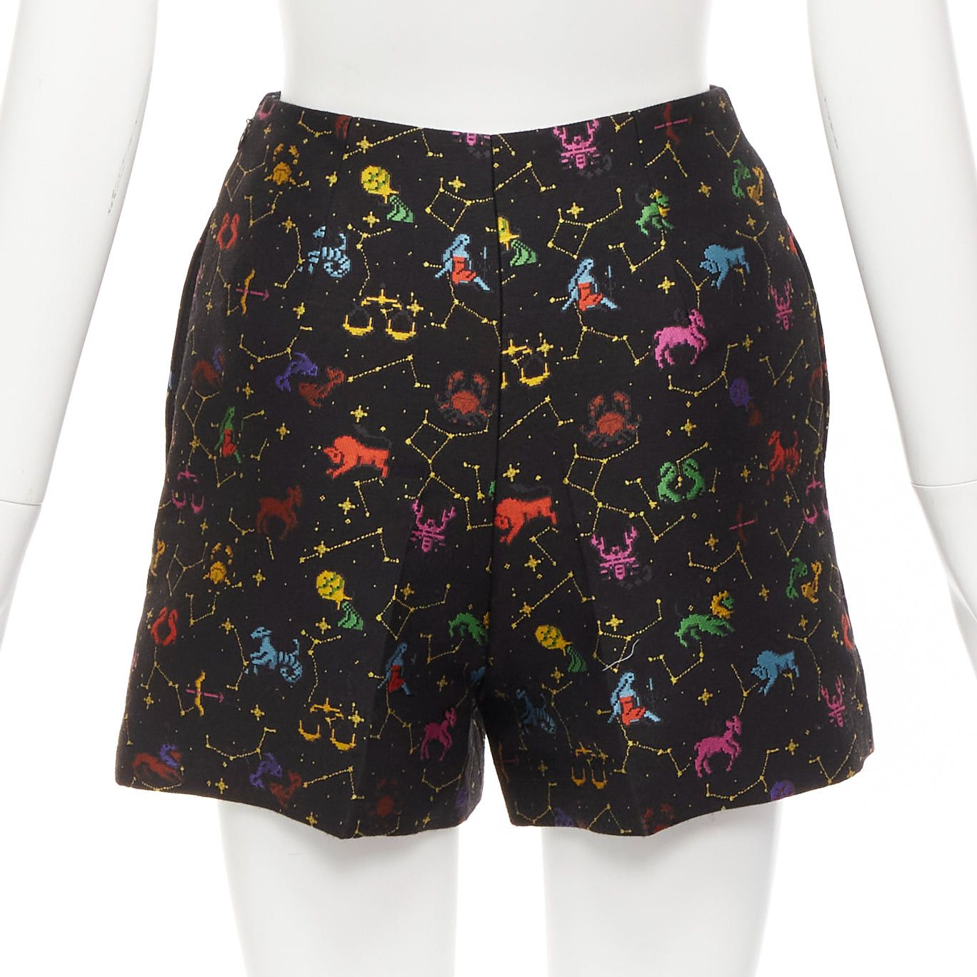 Dior DIOR Lucky Dior black colorful astrology jacquard high waisted shorts FR32 XXS Size 25" / US 0 / IT 36 - 5 Thumbnail