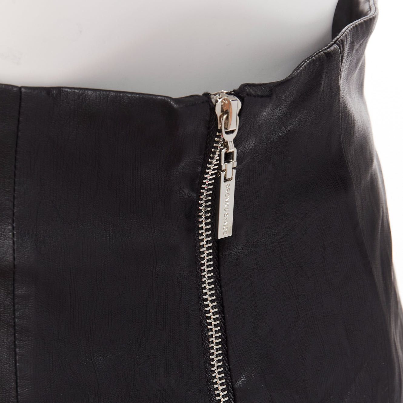 Other BRONX & BANCO black faux leather high waist paperbag waist flared shorts S Size 28" / US 6 / IT 42 - 2 Thumbnail