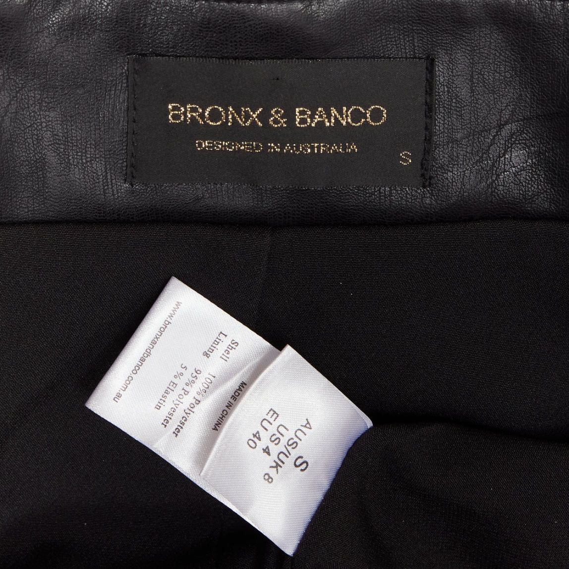 Other BRONX & BANCO black faux leather high waist paperbag waist flared shorts S Size 28" / US 6 / IT 42 - 8 Thumbnail