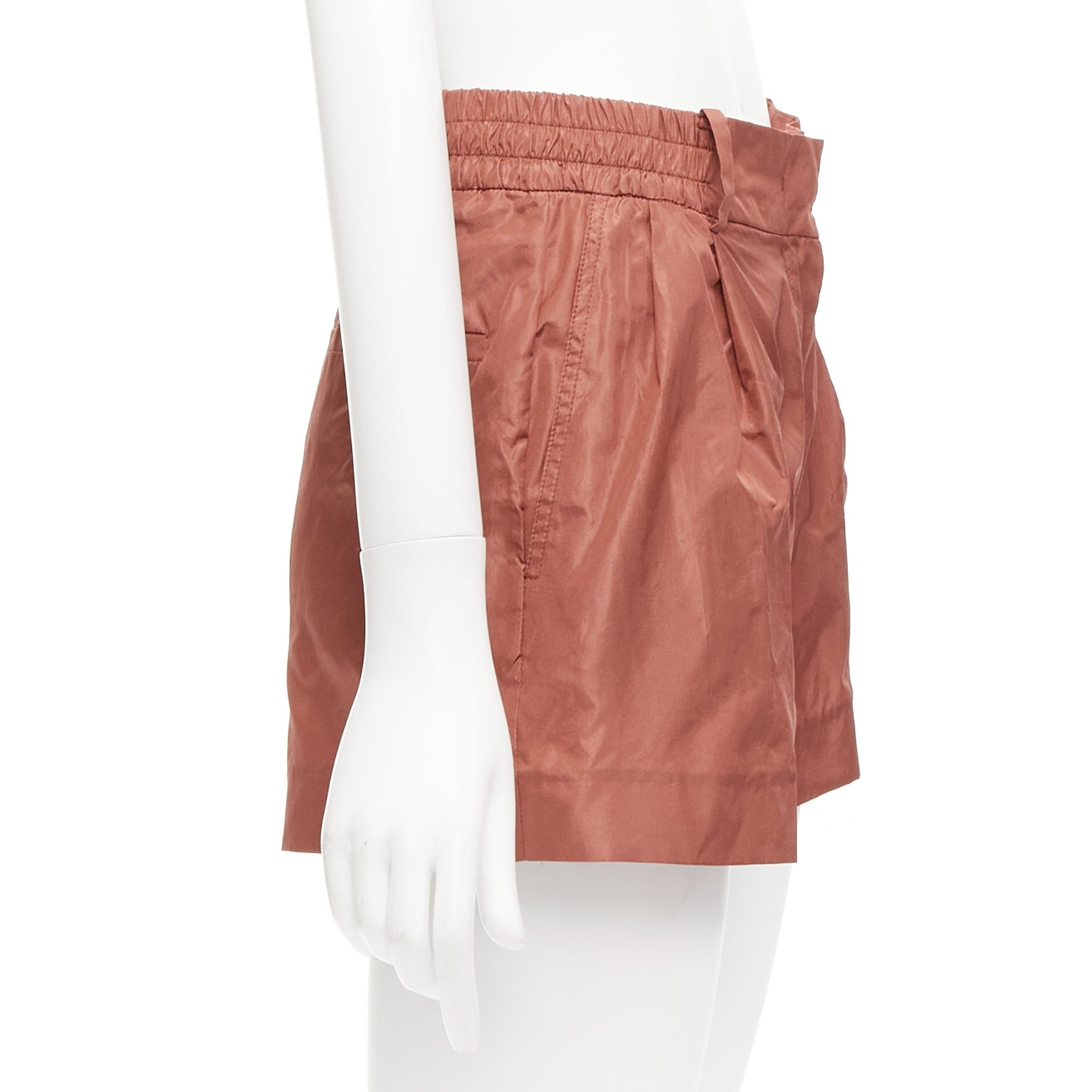 Valentino VALENTINO 2021 Piccioli 100% silk brick red high waisted dress shorts IT36 XXS Size 25" / US 0 / IT 36 - 4 Thumbnail