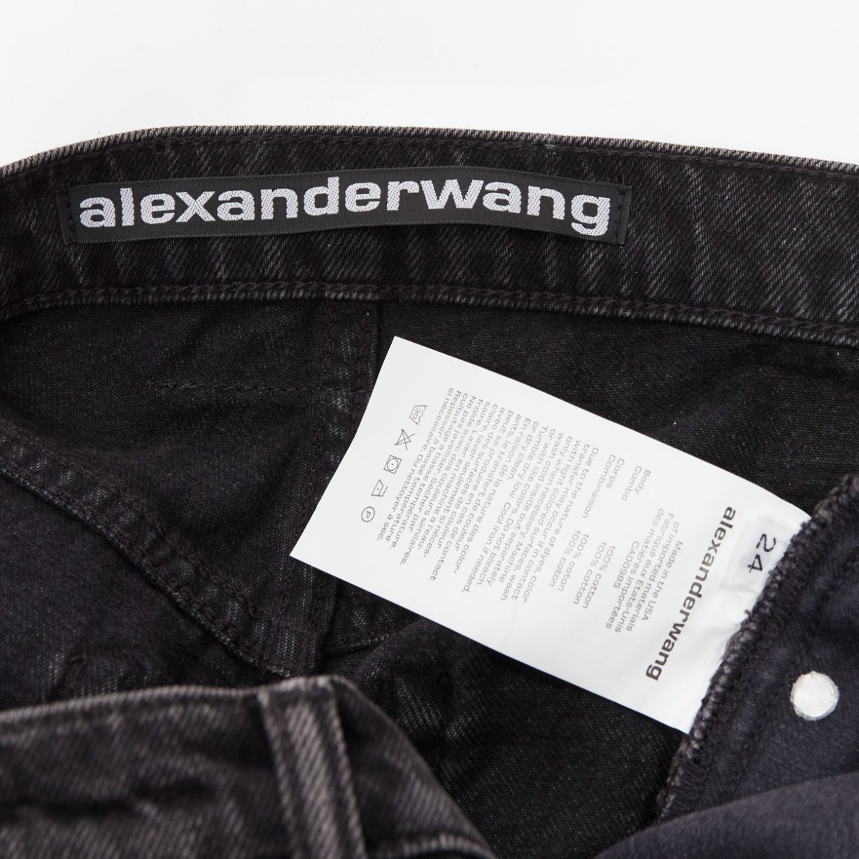 Alexander Wang ALEXANDER WANG black washed front skirt back shorts mini skorts 24" Size 26" / US 2 / IT 38 - 8 Thumbnail