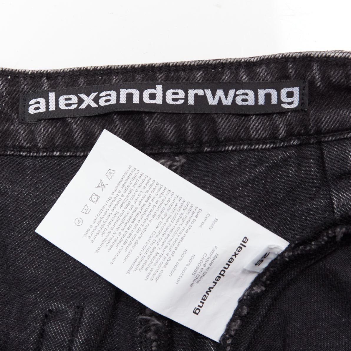 Alexander Wang ALEXANDER WANG black washed cotton layered skort high waist cutaway shorts 25" Size 26" / US 2 / IT 38 - 8 Thumbnail
