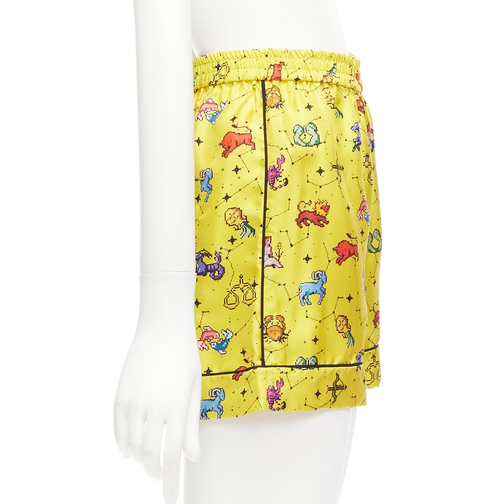 Dior CHRISTIAN DIOR 100% silk Lucky Dior yellow astrology boxer shorts FR32 XXS Size 25" / US 0 / IT 36 - 3 Thumbnail
