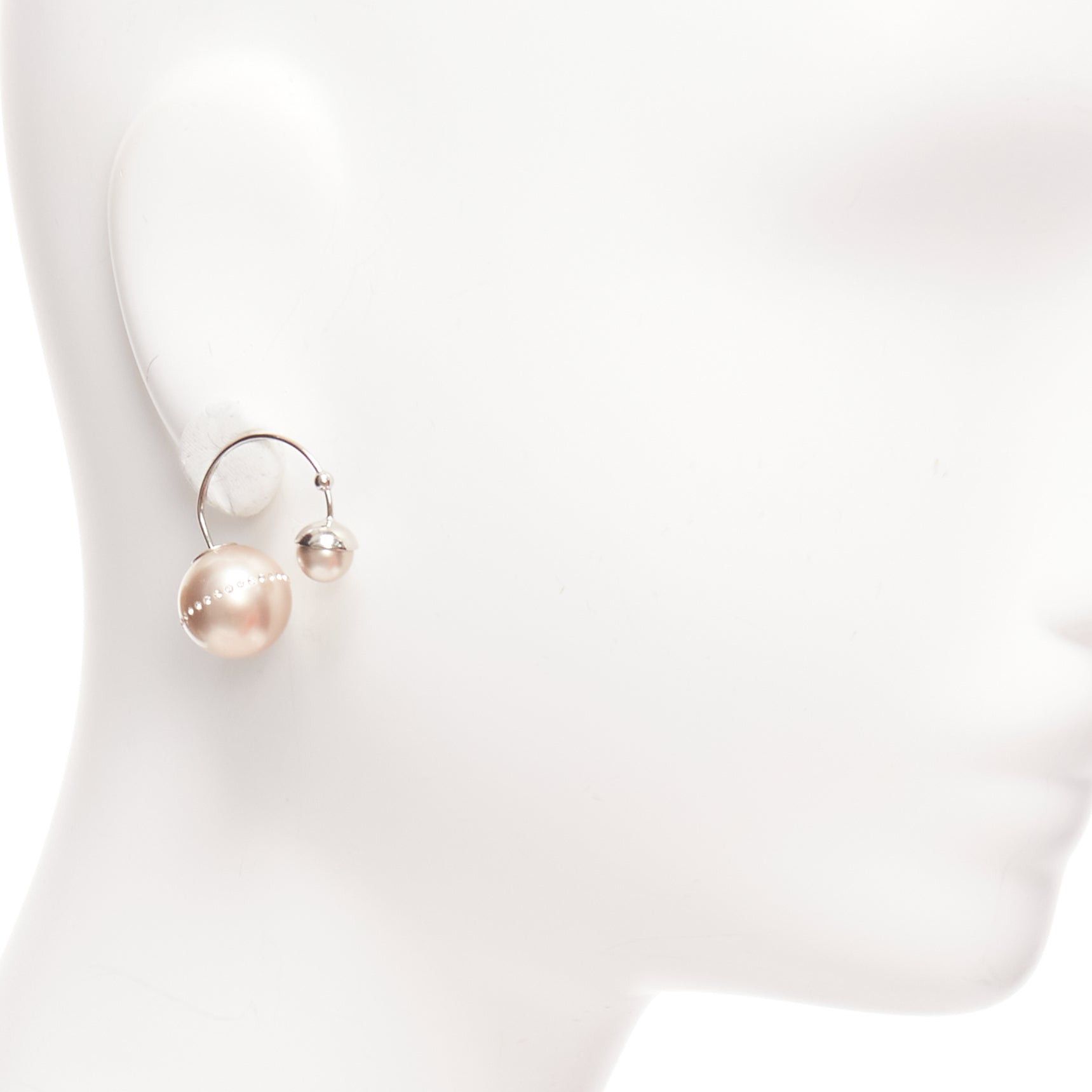 Dior DIOR Tribales pealescent pink faux pearls crystal orbital pin earrings Pair Size ONE SIZE - 2 Thumbnail