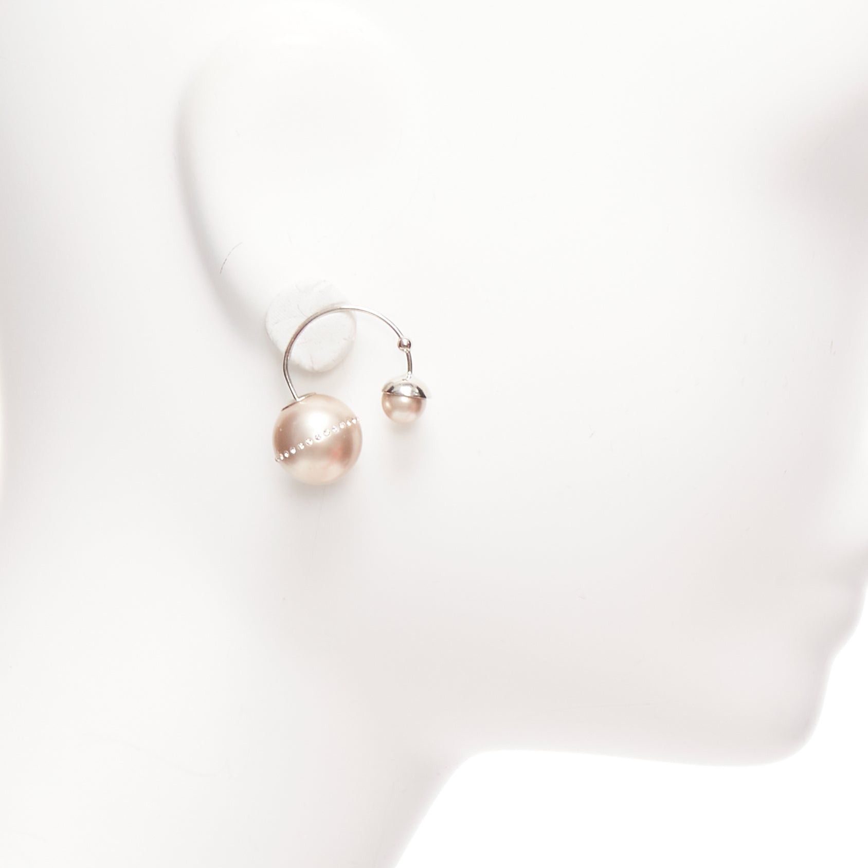 Dior DIOR Tribales pealescent pink faux pearls crystal orbital pin earrings Pair Size ONE SIZE - 4 Thumbnail