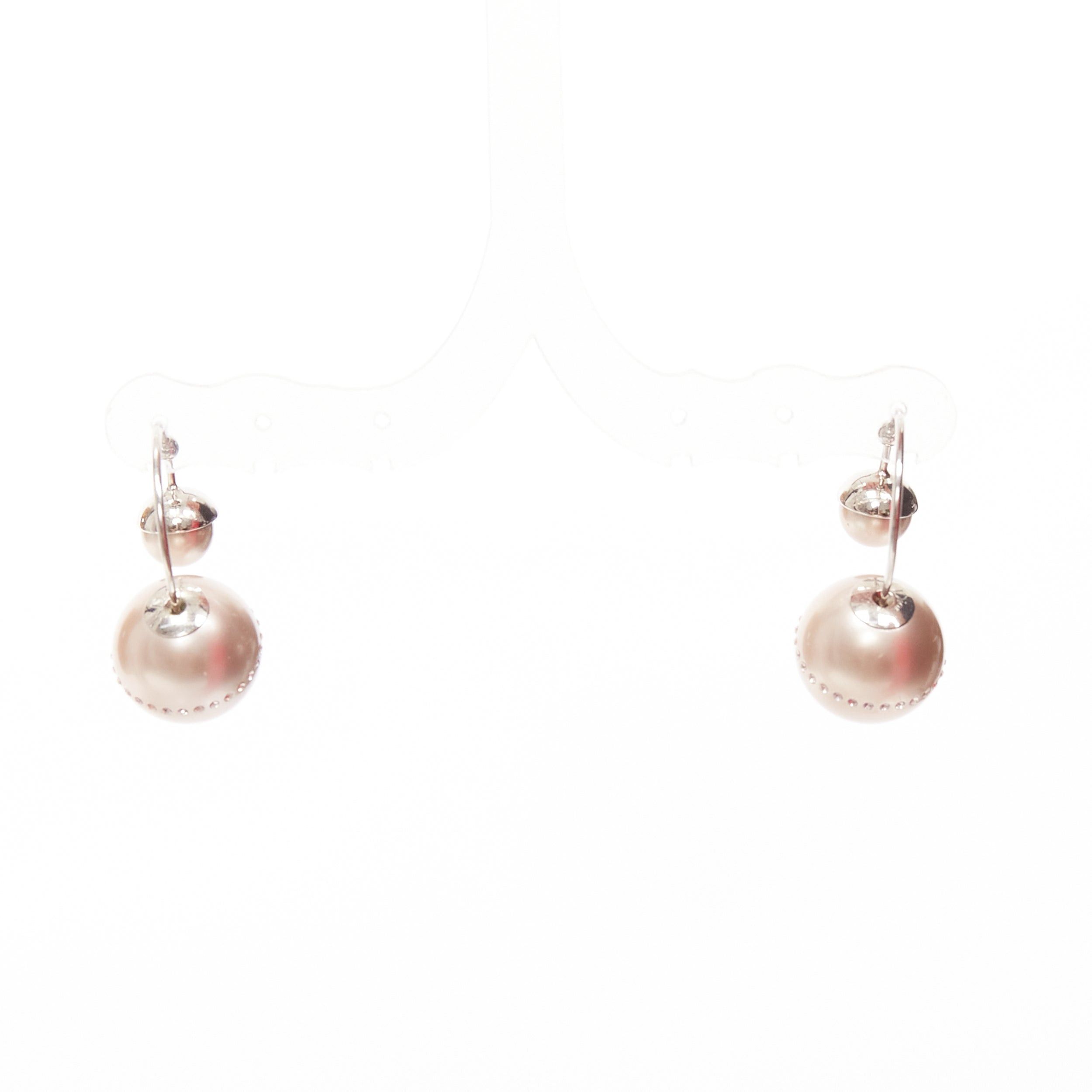 Dior DIOR Tribales pealescent pink faux pearls crystal orbital pin earrings Pair Size ONE SIZE - 3 Thumbnail