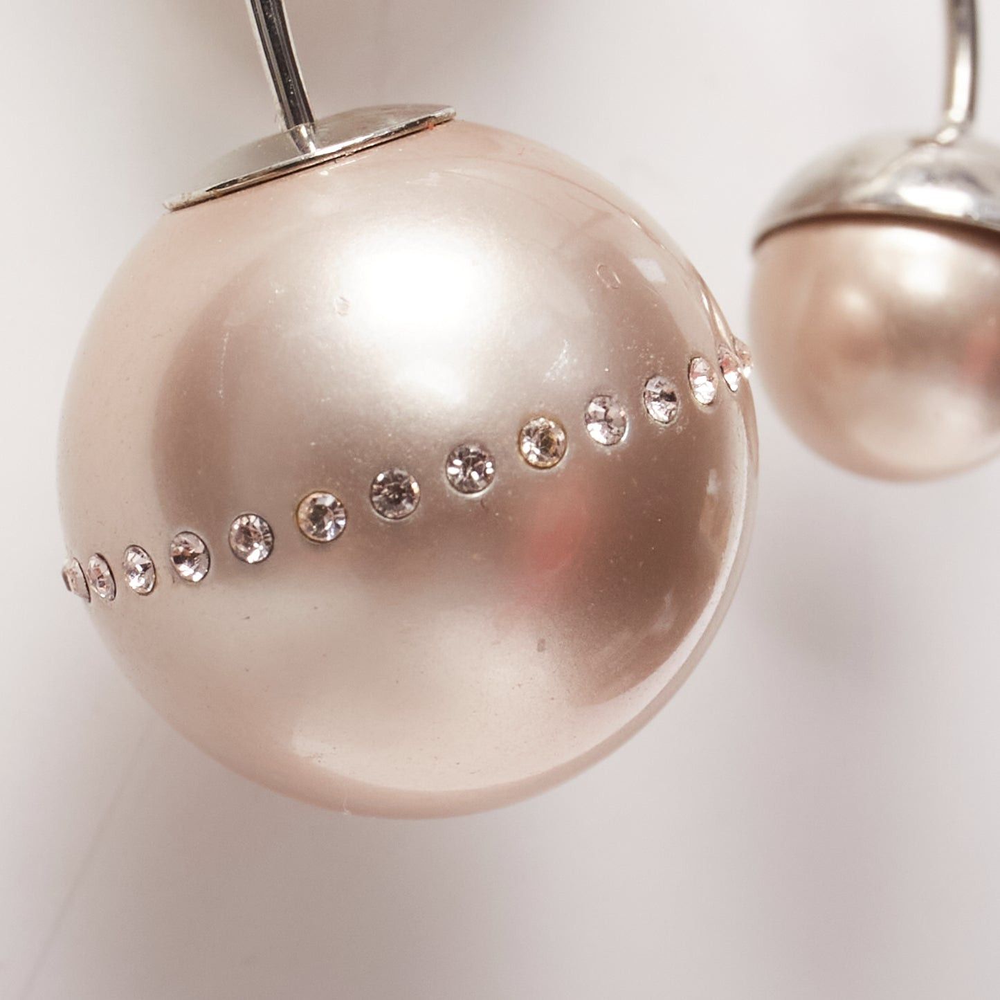 Dior DIOR Tribales pealescent pink faux pearls crystal orbital pin earrings Pair Size ONE SIZE - 5 Thumbnail