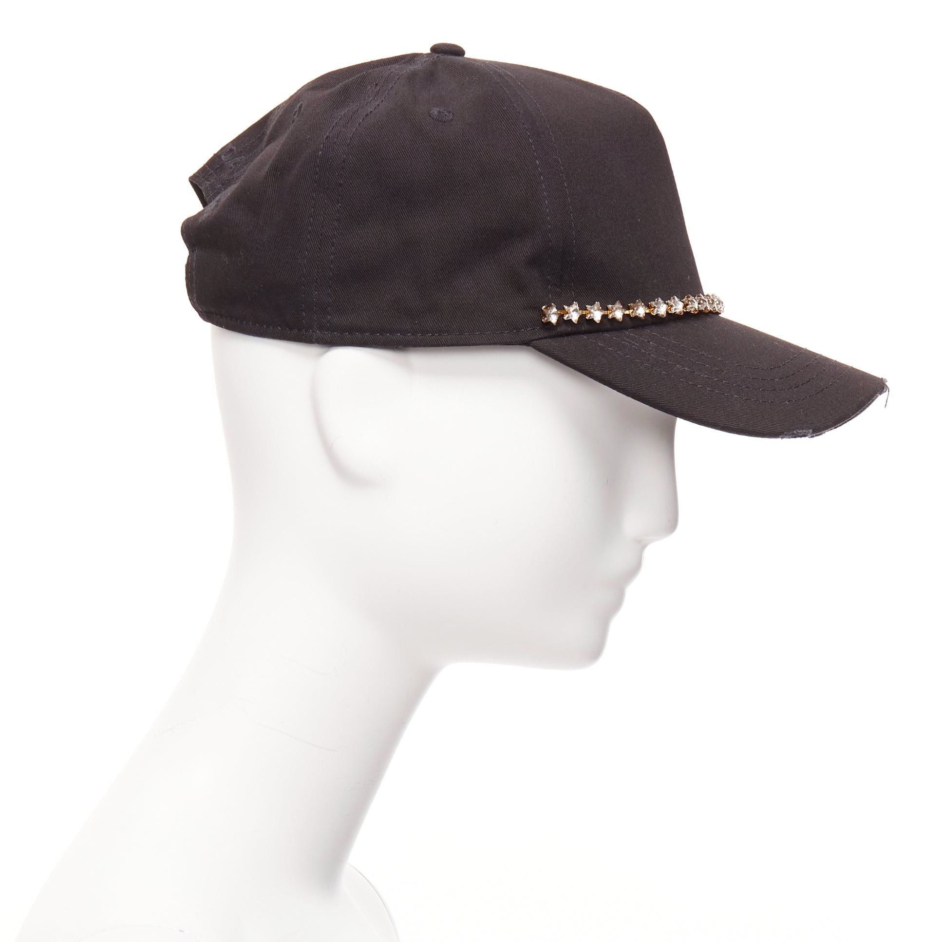 Dsquared2 DSQUARED2 black cotton clear star crystals dean dan caten cap Size ONE SIZE - 4 Thumbnail