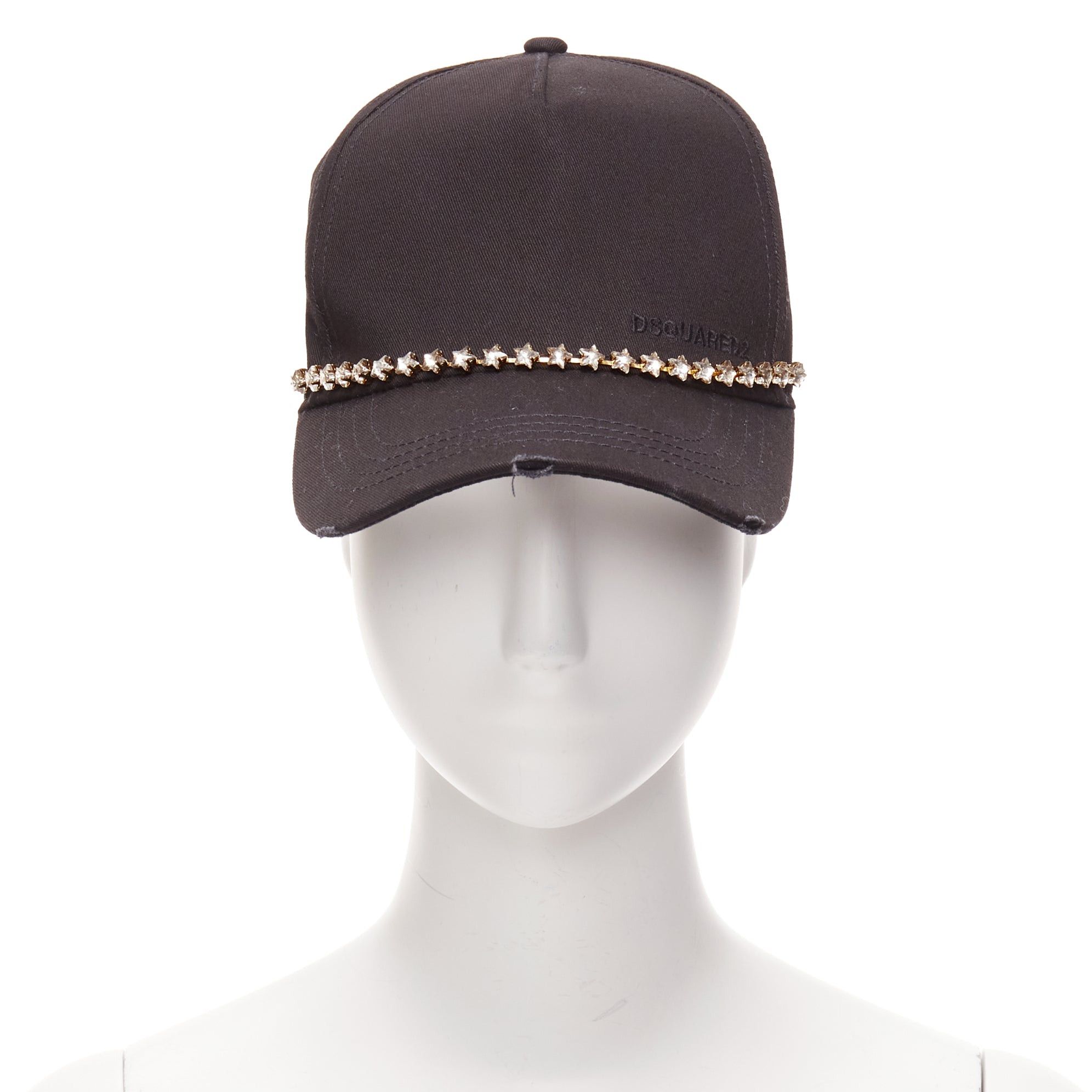 Dsquared2 DSQUARED2 black cotton clear star crystals dean dan caten cap Size ONE SIZE - 3 Thumbnail