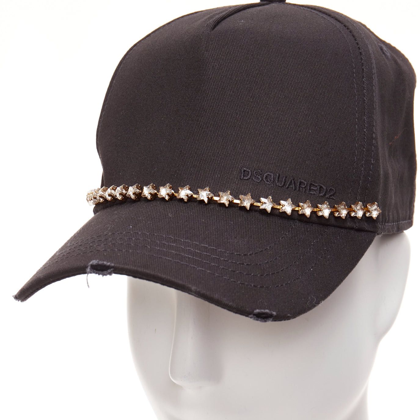 Dsquared2 DSQUARED2 black cotton clear star crystals dean dan caten cap Size ONE SIZE - 2 Thumbnail