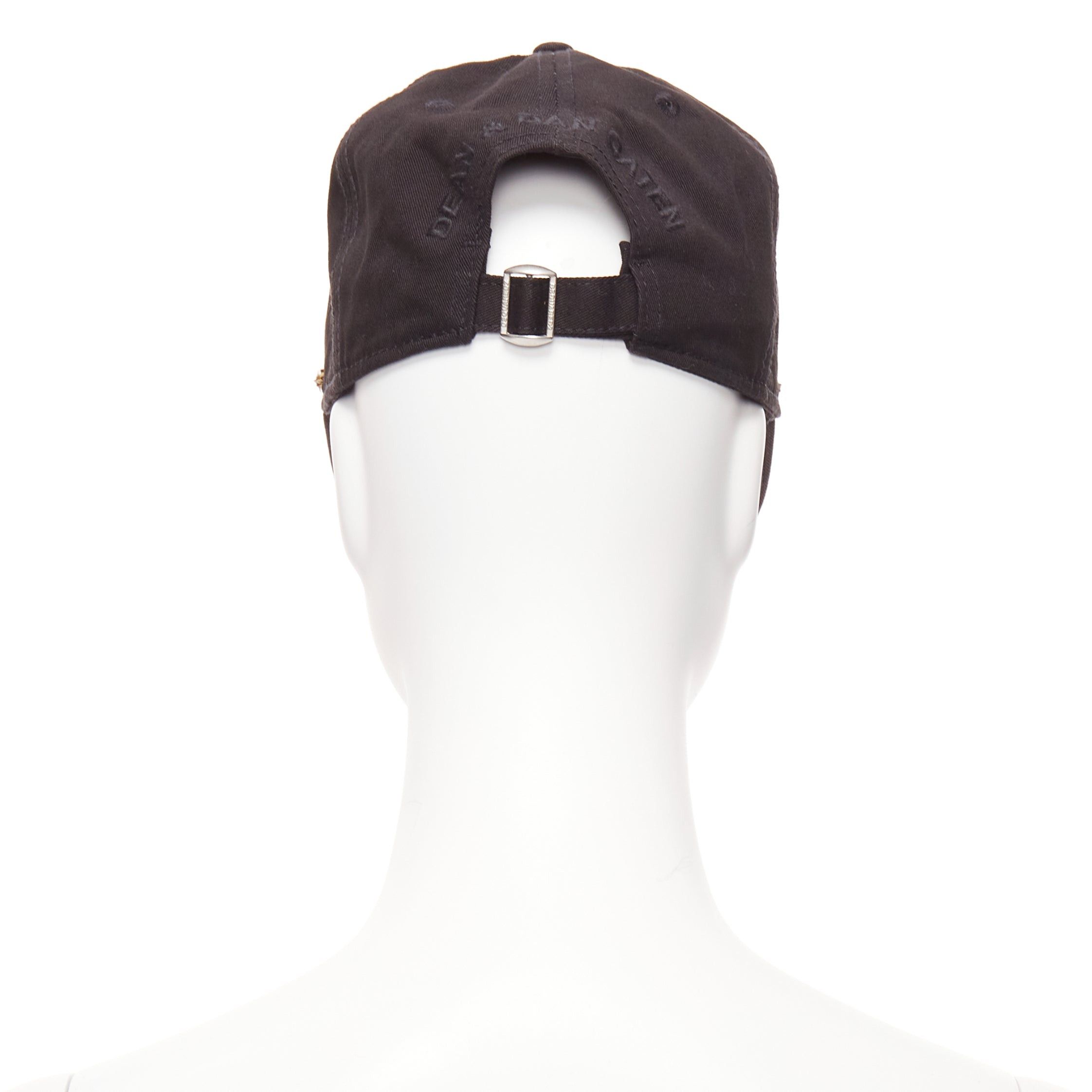 Dsquared2 DSQUARED2 black cotton clear star crystals dean dan caten cap Size ONE SIZE - 5 Thumbnail