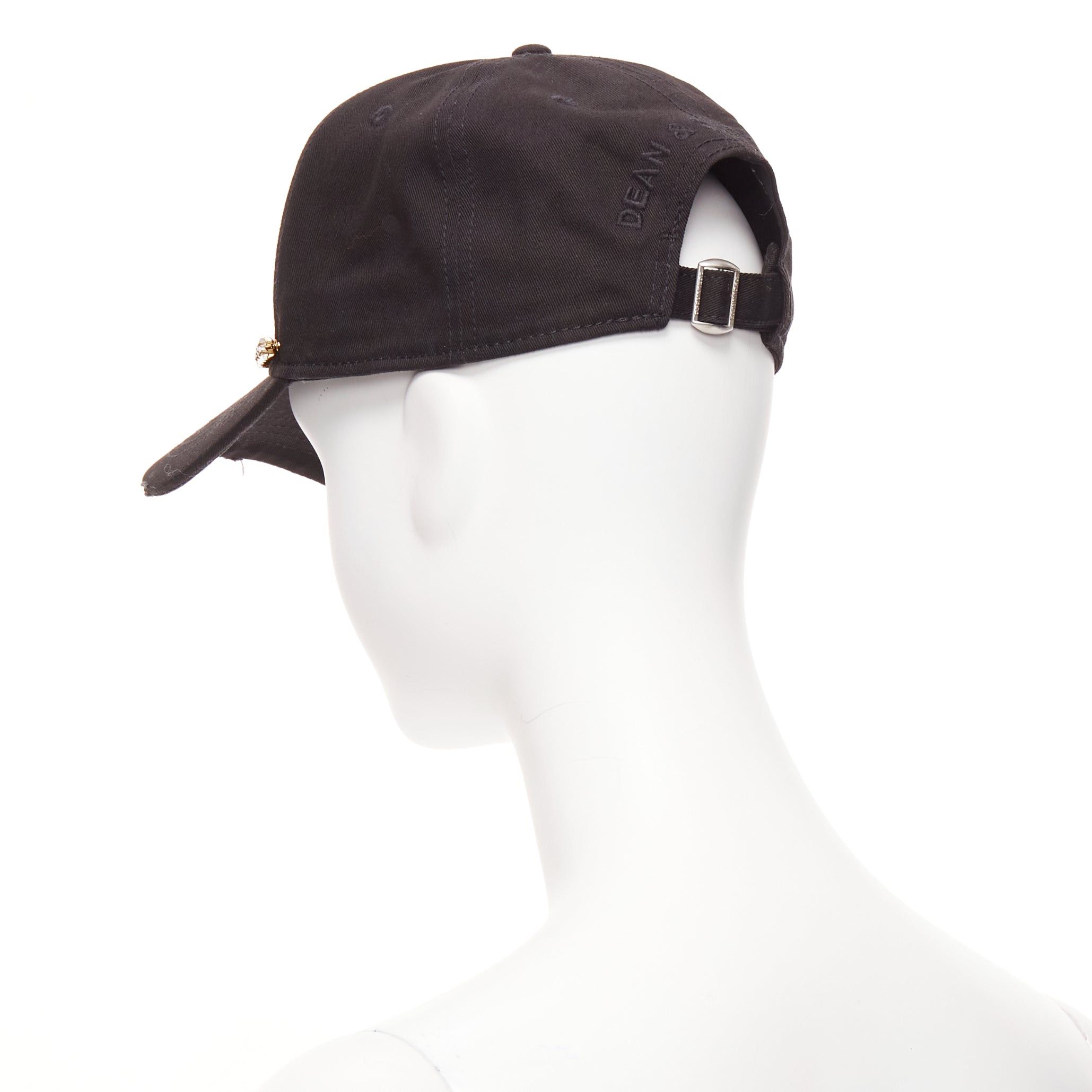 Dsquared2 DSQUARED2 black cotton clear star crystals dean dan caten cap Size ONE SIZE - 6 Thumbnail