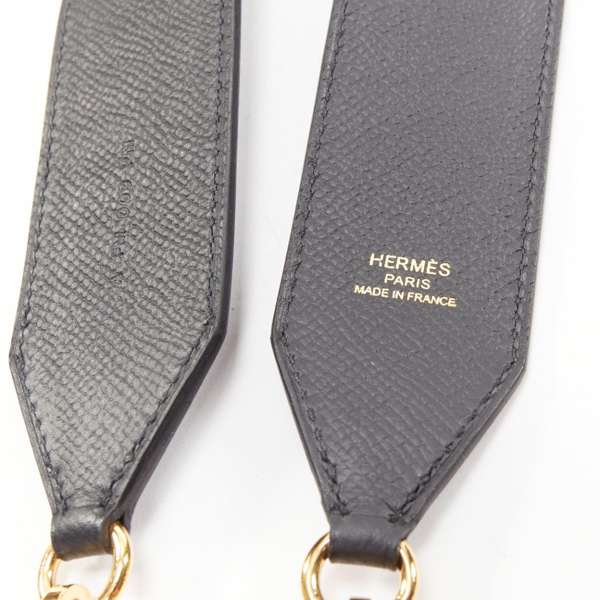 Hermes HERMES Sangle Cavale 40 green yellow black woven togo leather gold hardware long strap Size ONE SIZE - 5 Thumbnail