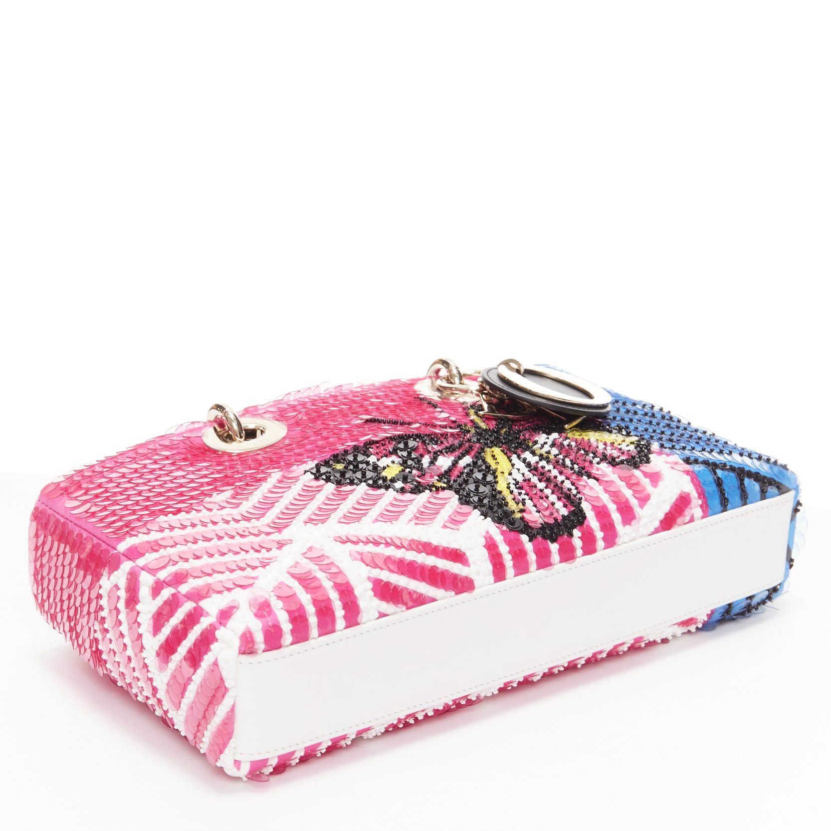 Dior rare CHRISTIAN DIOR Lady D-joy Runway pink blue butterfly sequins crossbody bag Size ONE SIZE - 6 Thumbnail