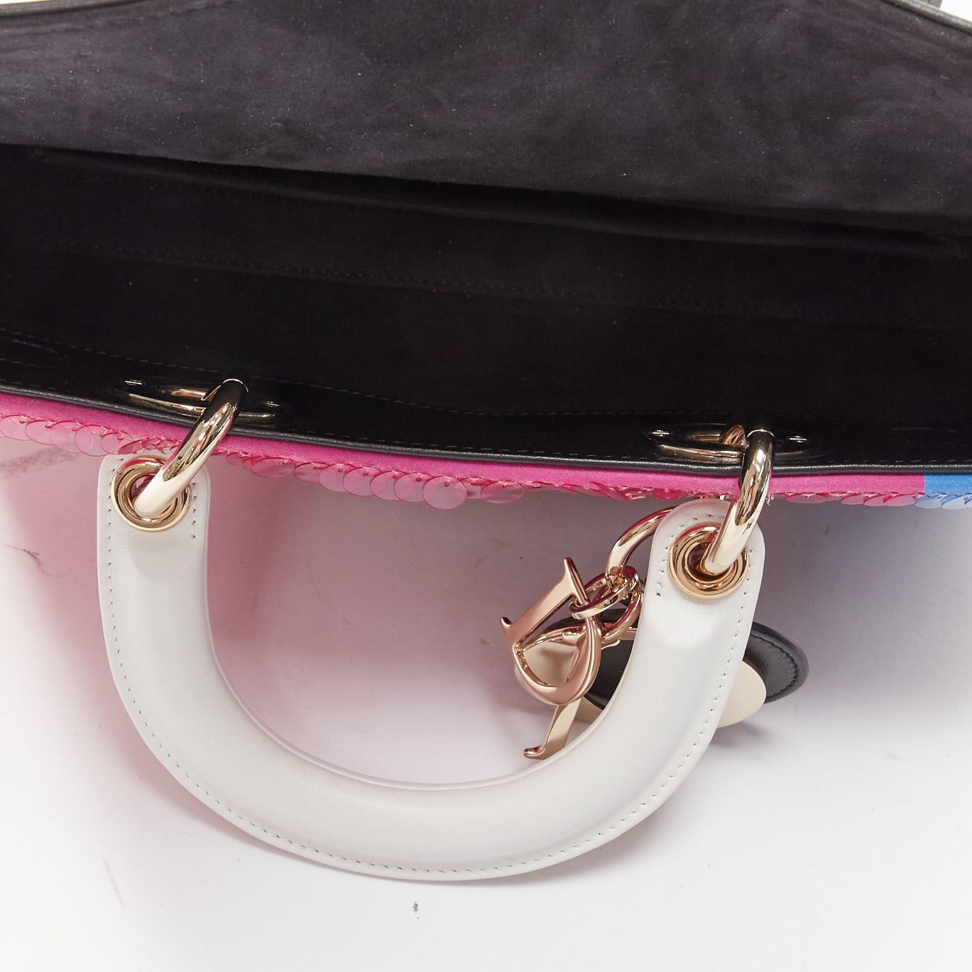 Dior rare CHRISTIAN DIOR Lady D-joy Runway pink blue butterfly sequins crossbody bag Size ONE SIZE - 9 Thumbnail