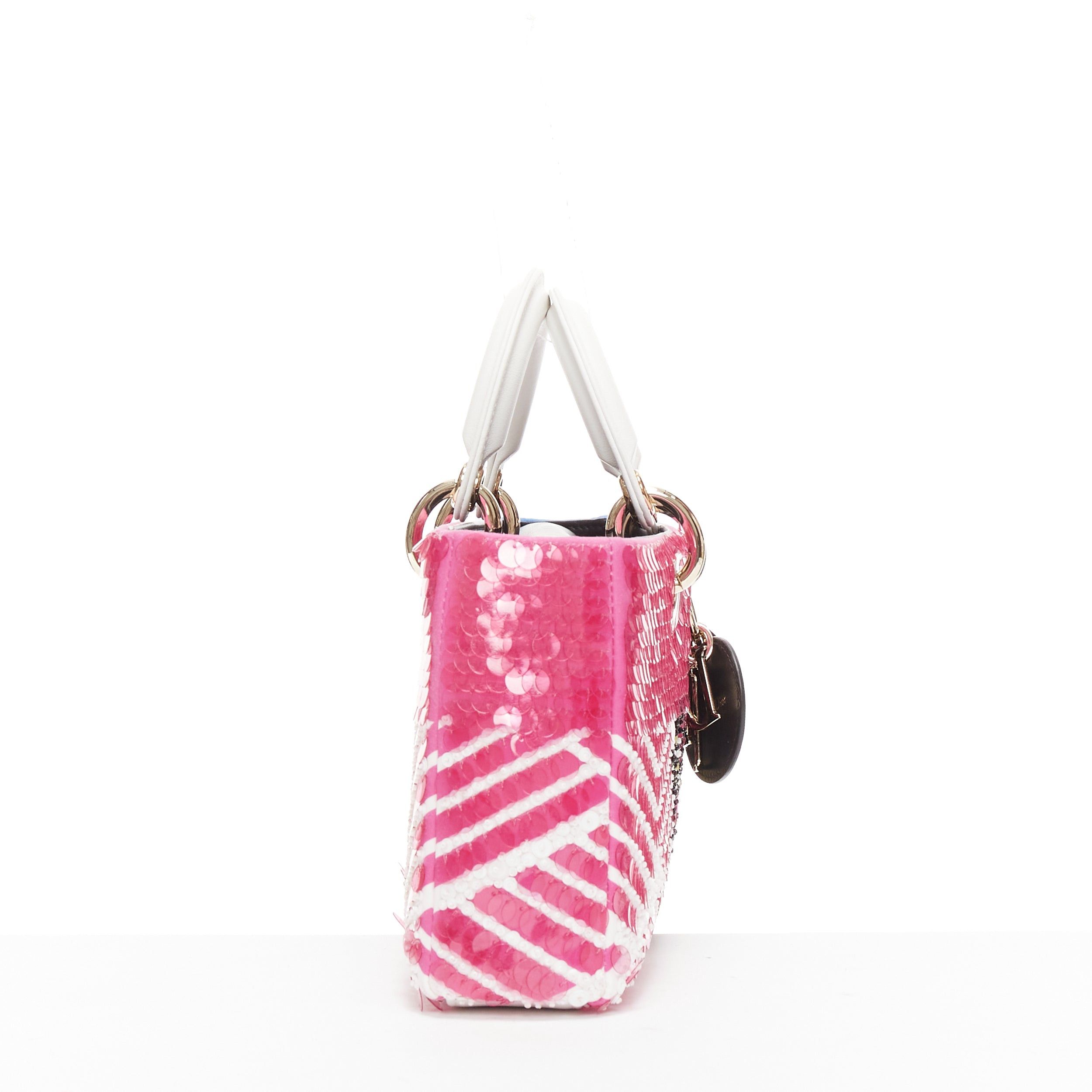 Dior rare CHRISTIAN DIOR Lady D-joy Runway pink blue butterfly sequins crossbody bag Size ONE SIZE - 4 Thumbnail