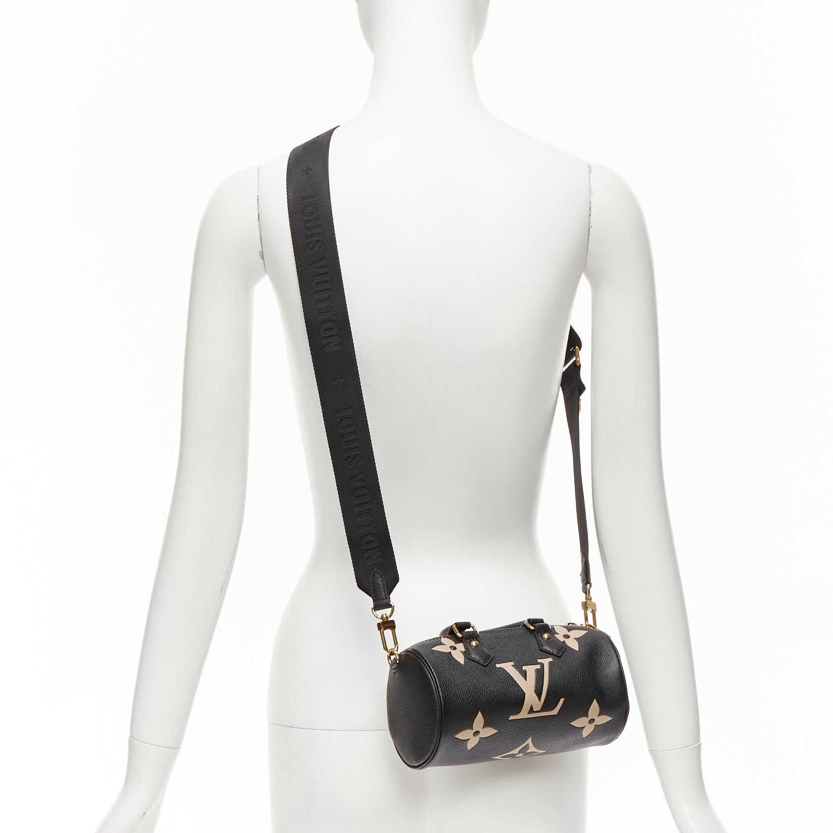 Louis Vuitton LOUIS VUITTON Papillon BB Giant Empreinte black nude small crossbody duffle bag Size ONE SIZE - 2 Thumbnail