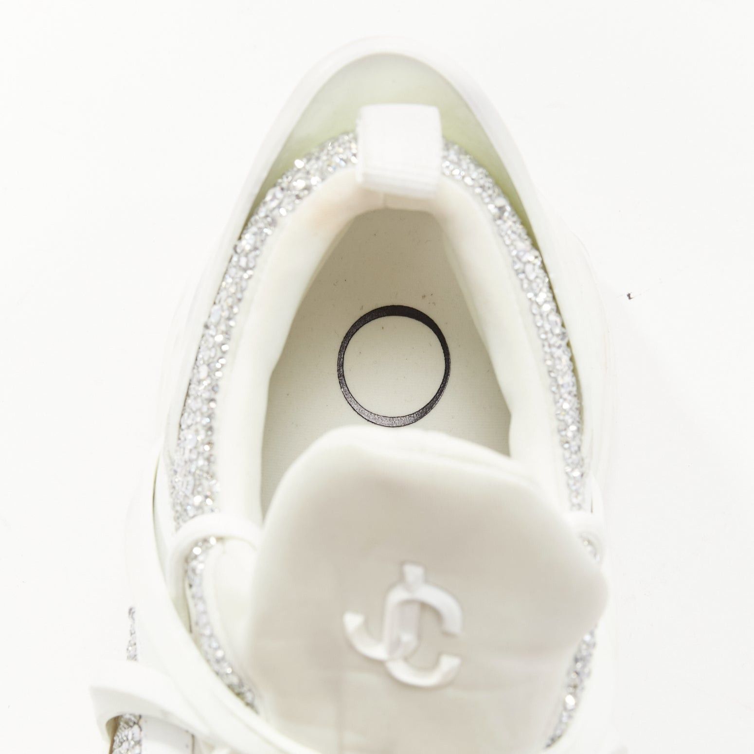 Jimmy Choo JIMMY CHOO Cosmos white leather rubber JC logo crystal dad sneakers EU39A Size US 9 / IT 39 - 9 Thumbnail
