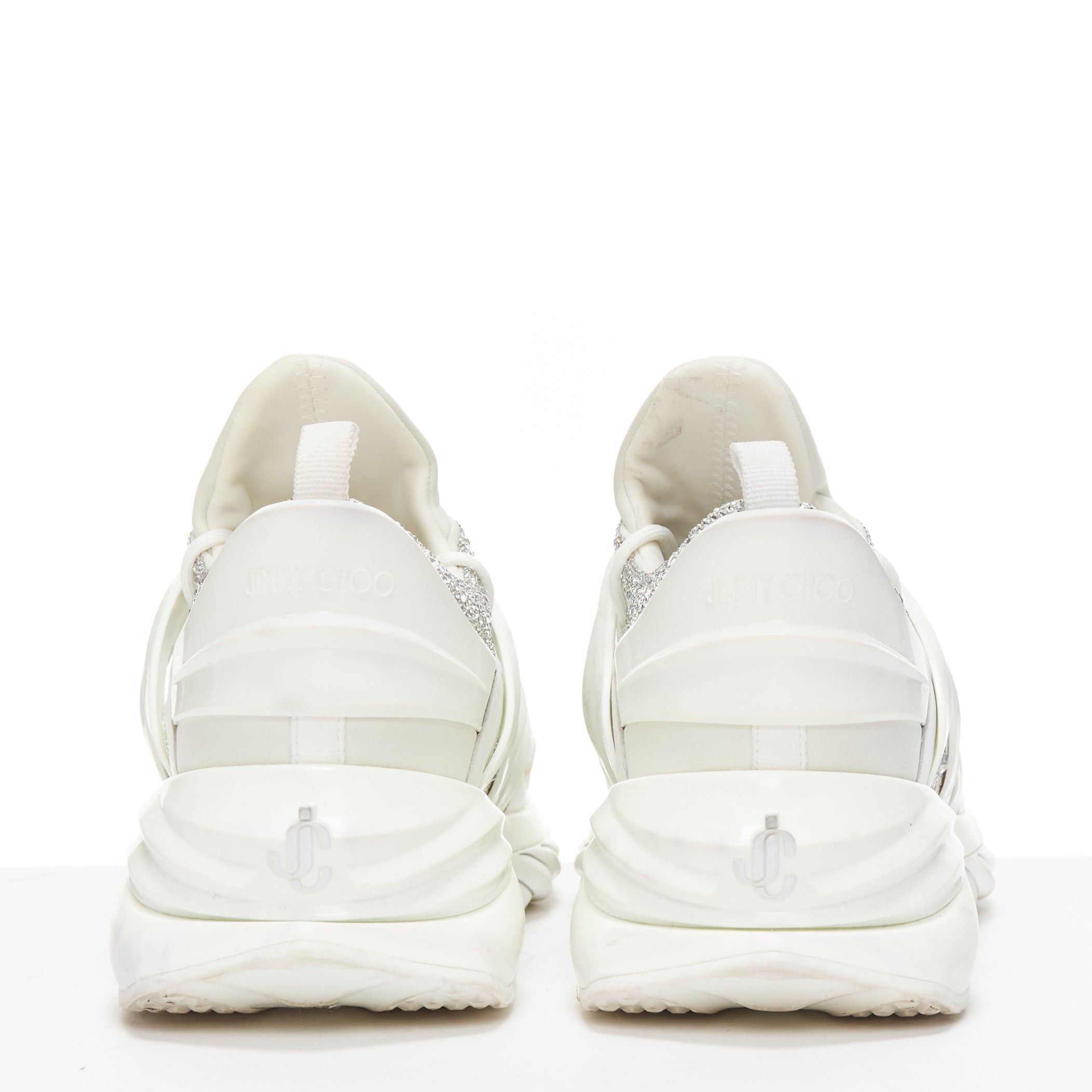 Jimmy Choo JIMMY CHOO Cosmos white leather rubber JC logo crystal dad sneakers EU39A Size US 9 / IT 39 - 5 Thumbnail