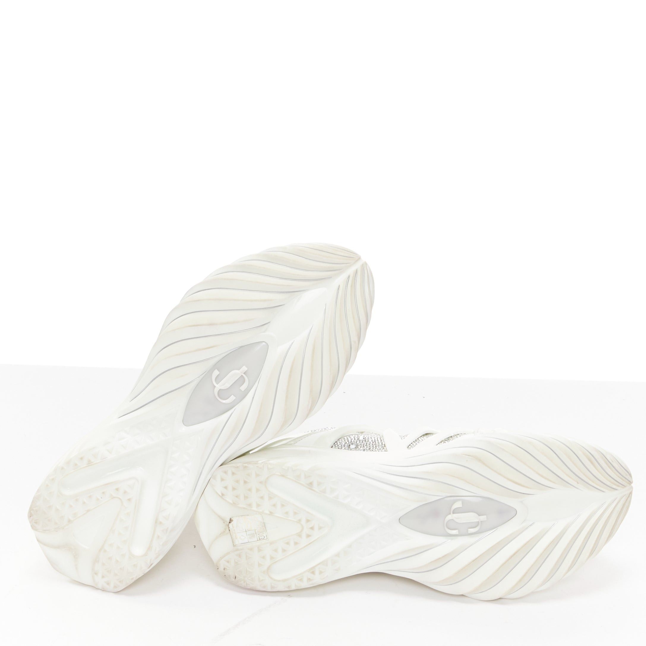Jimmy Choo JIMMY CHOO Cosmos white leather rubber JC logo crystal dad sneakers EU39A Size US 9 / IT 39 - 11 Thumbnail
