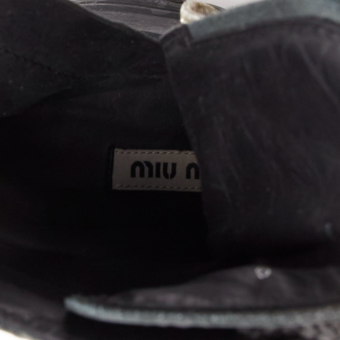 Miu Miu MIU MIU Runway black leather logo lace up chunky wedged military boots EU39 Size US 9 / IT 39 - 11 Thumbnail