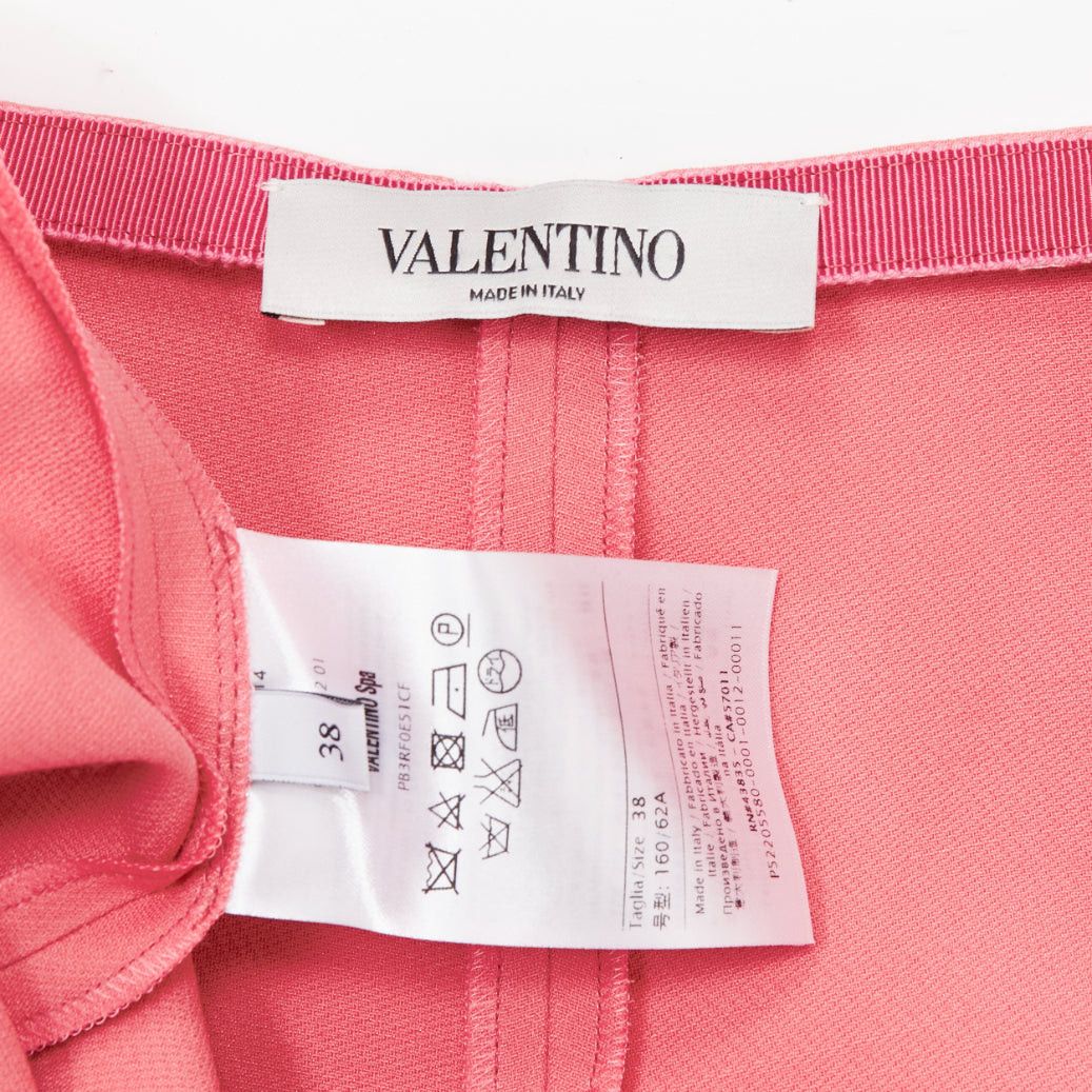 Valentino VALENTINO rose pink virgin wool silk high waist minimal wide shorts IT38 XS Size 26" / US 2 / IT 38 - 8 Thumbnail