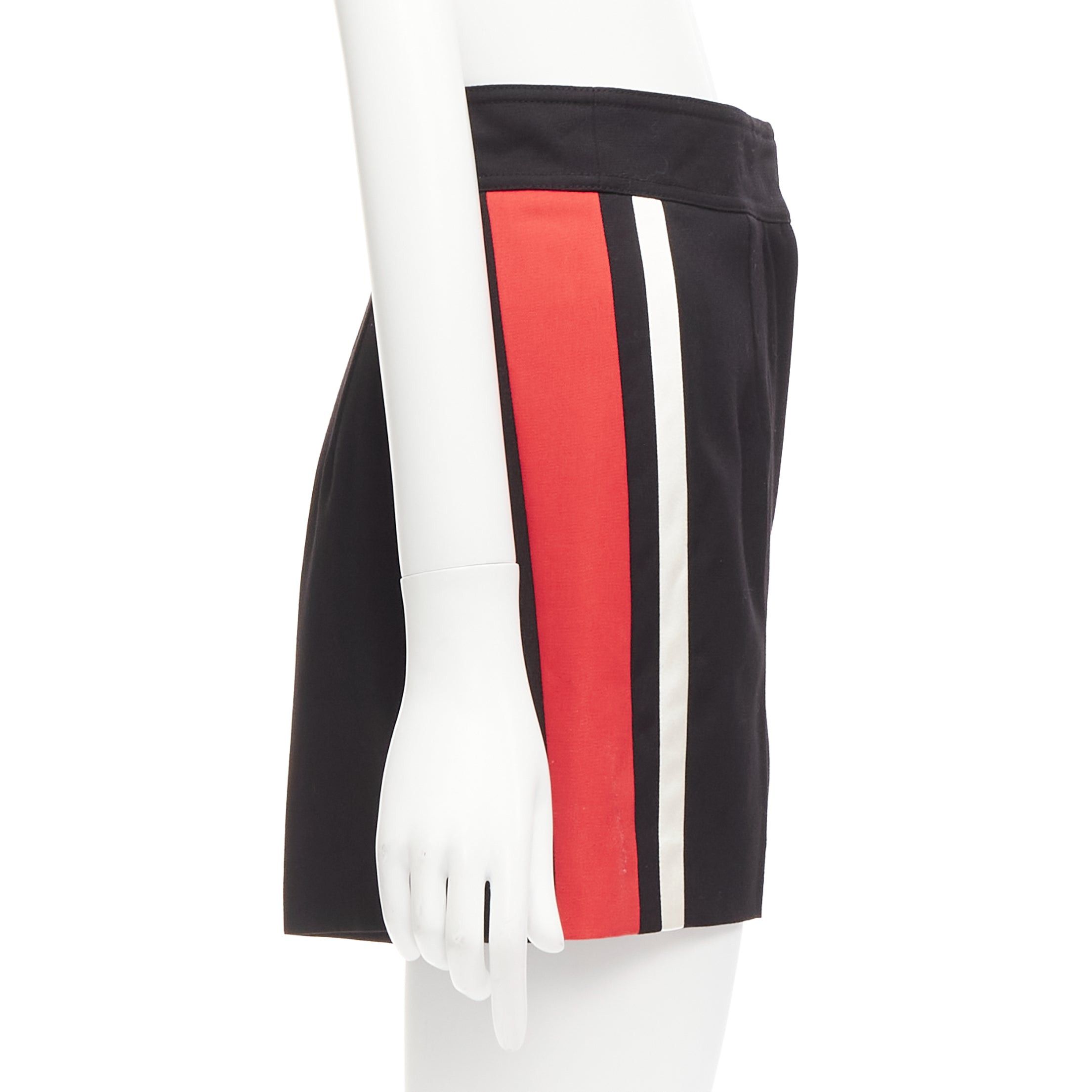 Alexander McQueen ALEXANDER MCQUEEN 2018 red white stripe black virgin wool wide shorts IT38 XS Size 26" / US 2 / IT 38 - 4 Thumbnail