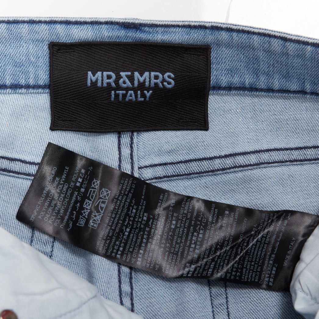 MR & MRS ITALY MR AND MRS ITALY blue glitter badge patch colorful paint denim shorts IT38 XS Size 26" / US 2 / IT 38 - 8 Thumbnail