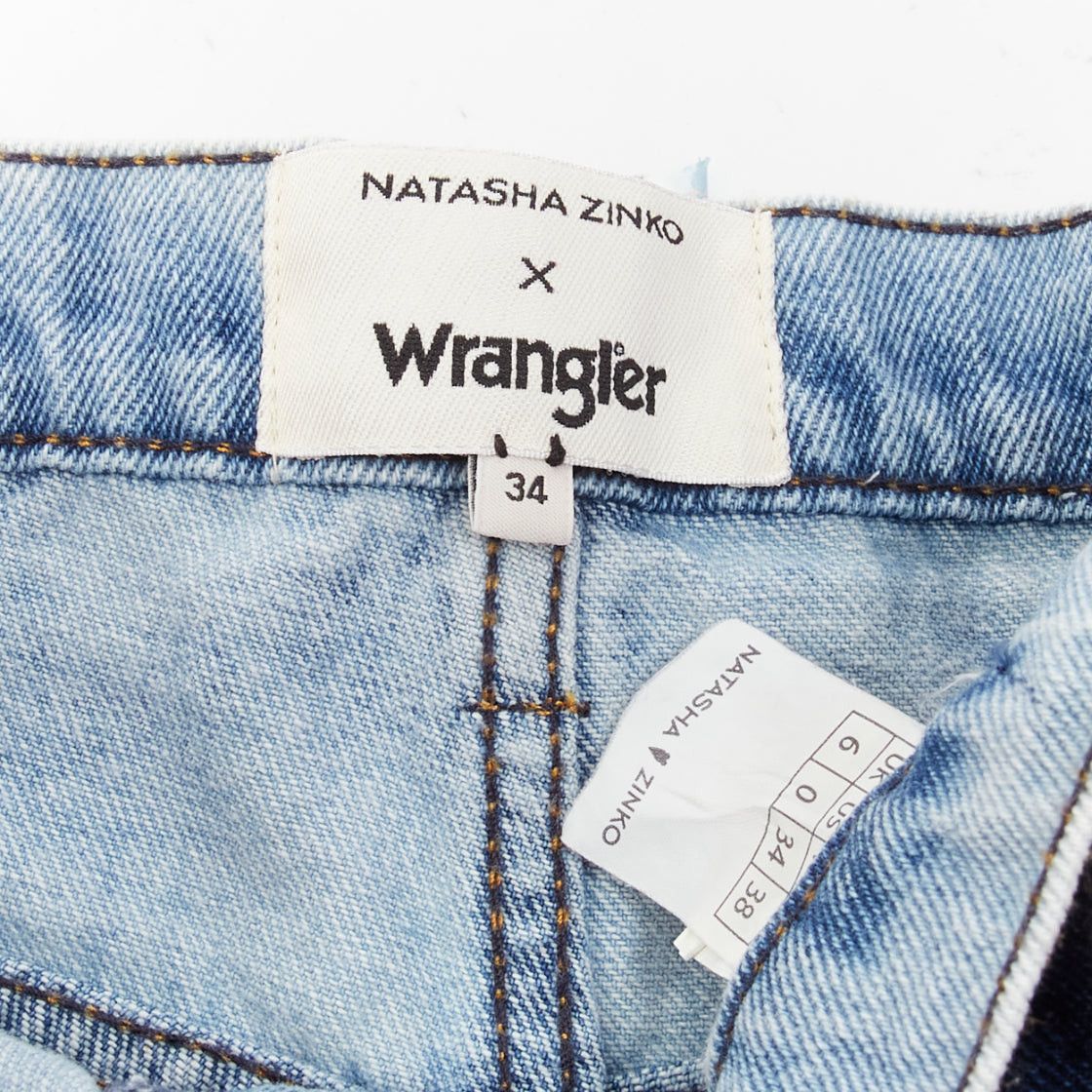 Natasha Zinko NATASHA ZINKO WRANGLER blue deconstructed layered double denim frayed shorts FR34 XS Size 26" / US 2 / IT 38 - 8 Thumbnail