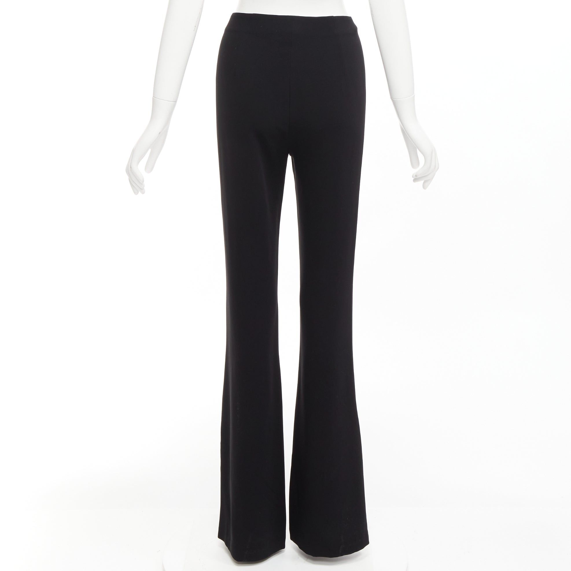 Cinq a Sept CINQ A SEPT clear strass crystal trim black high waisted flare slit pants US0 XS Size 26" / US 2 / IT 38 - 5 Thumbnail