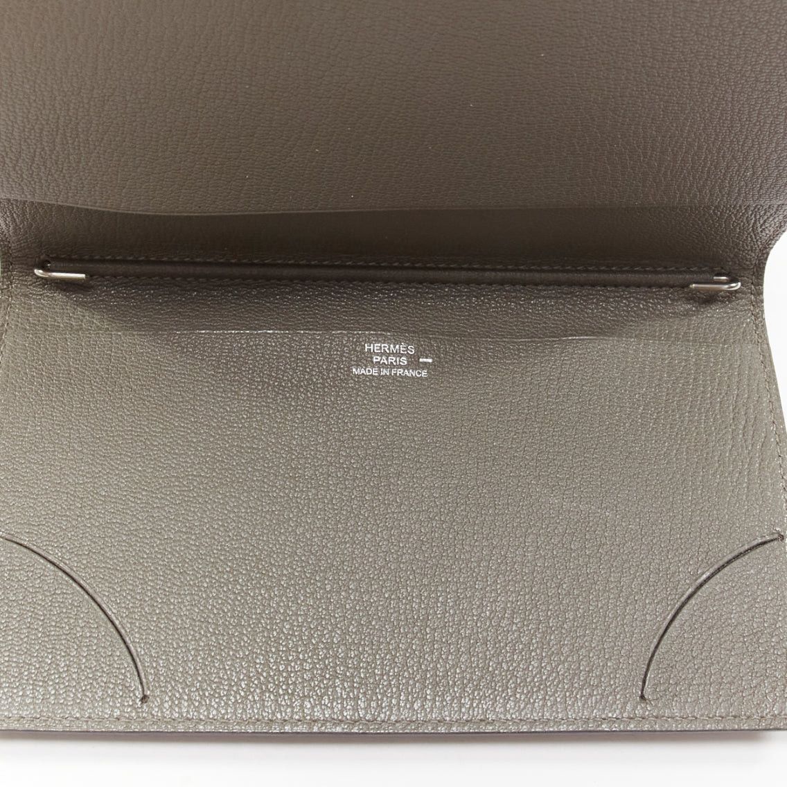 Hermes HERMES grey scaled leather silver hardware bifold long wallet Size ONE SIZE - 2 Thumbnail
