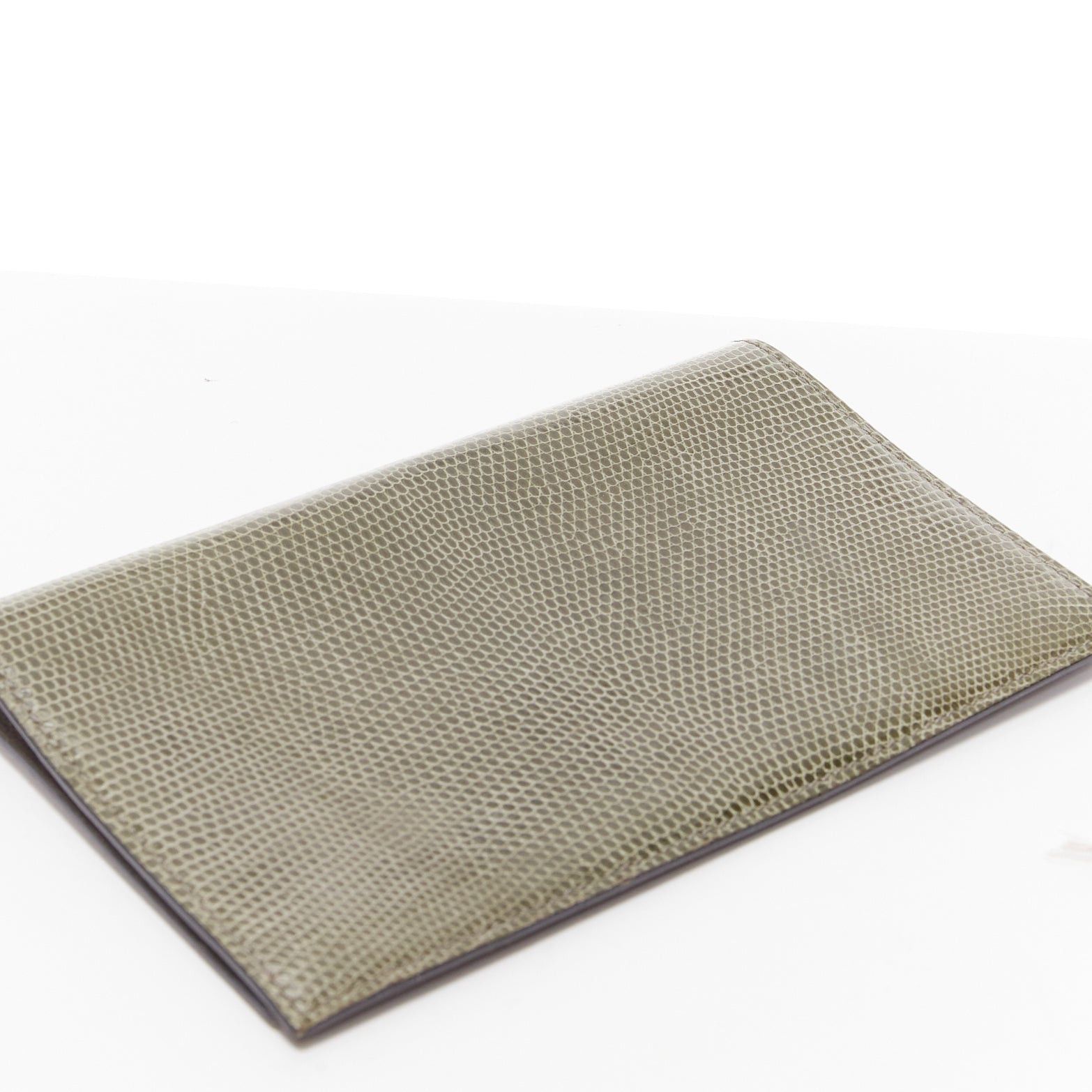 Hermes HERMES grey scaled leather silver hardware bifold long wallet Size ONE SIZE - 5 Thumbnail
