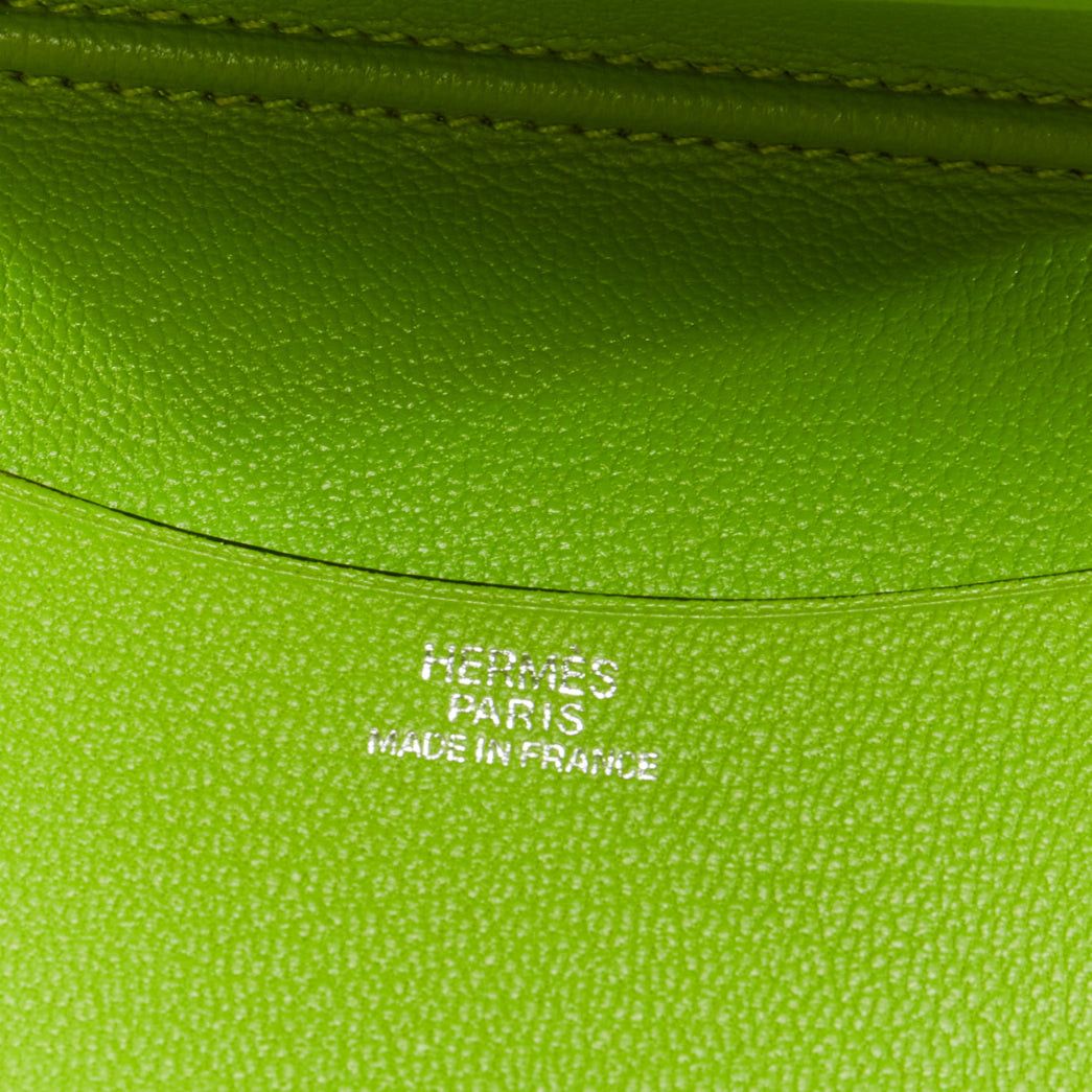 Hermes HERMES neon green smooth leather silver hardware bifold cardholder Size ONE SIZE - 8 Thumbnail