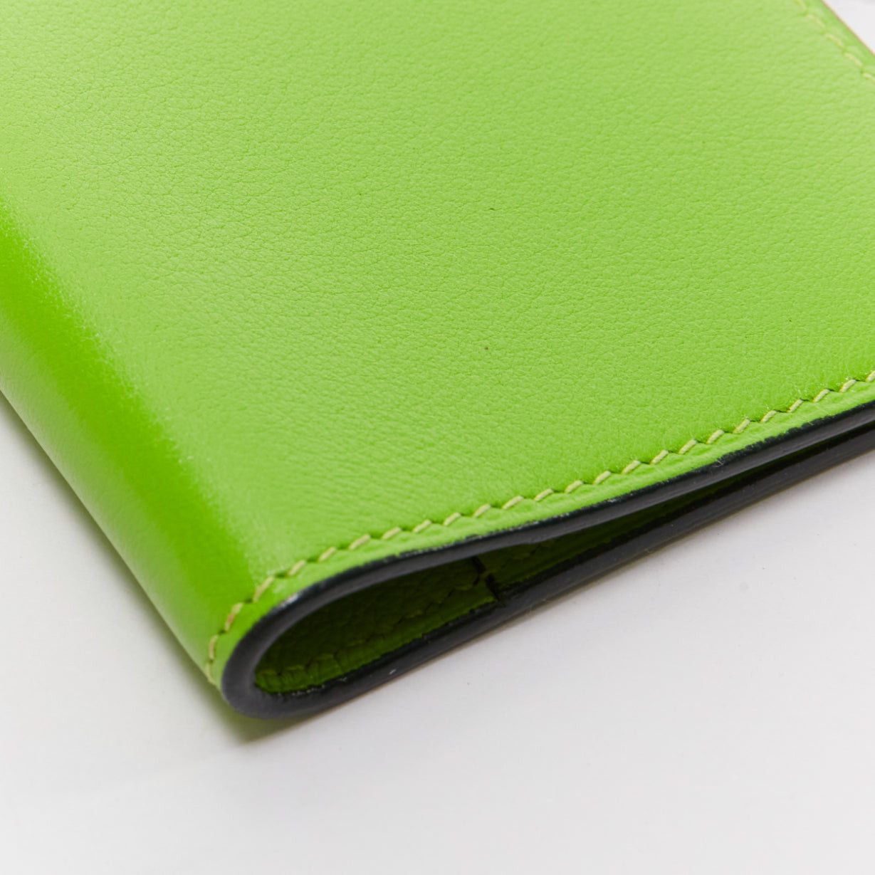Hermes HERMES neon green smooth leather silver hardware bifold cardholder Size ONE SIZE - 7 Thumbnail