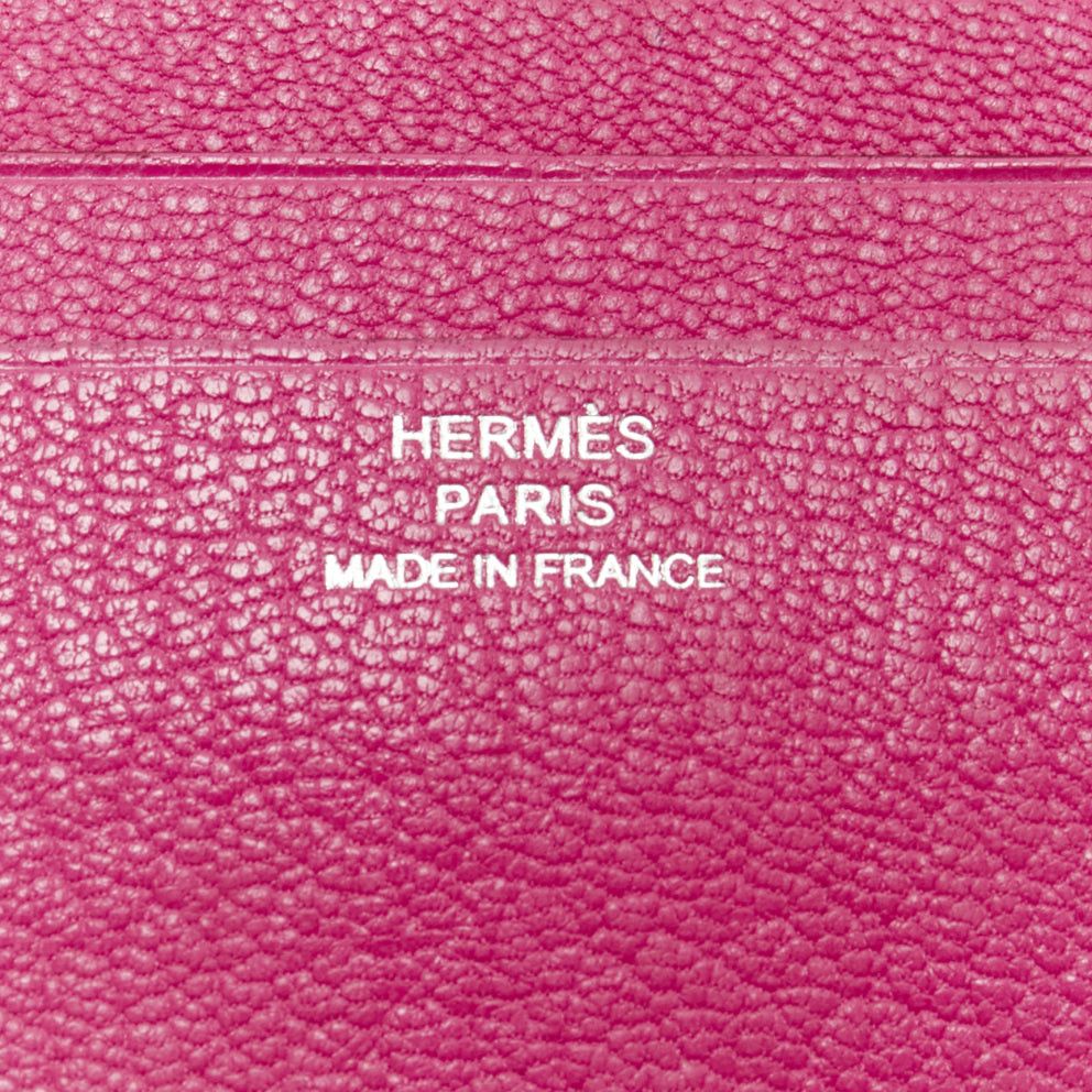 Hermes HERMES Bearn taupe pink leather H logo strap bifold square wallet Size ONE SIZE - 8 Thumbnail