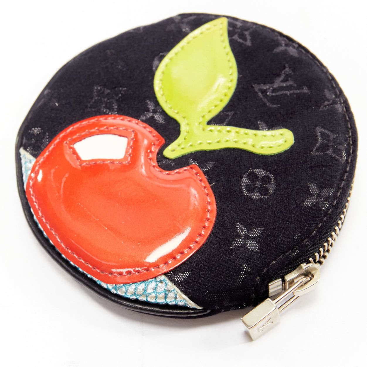 Louis Vuitton LOUIS VUITTON Mini Monogram Conte de Fees Apple black monogram circle coins pouch bag Size ONE SIZE - 4 Thumbnail