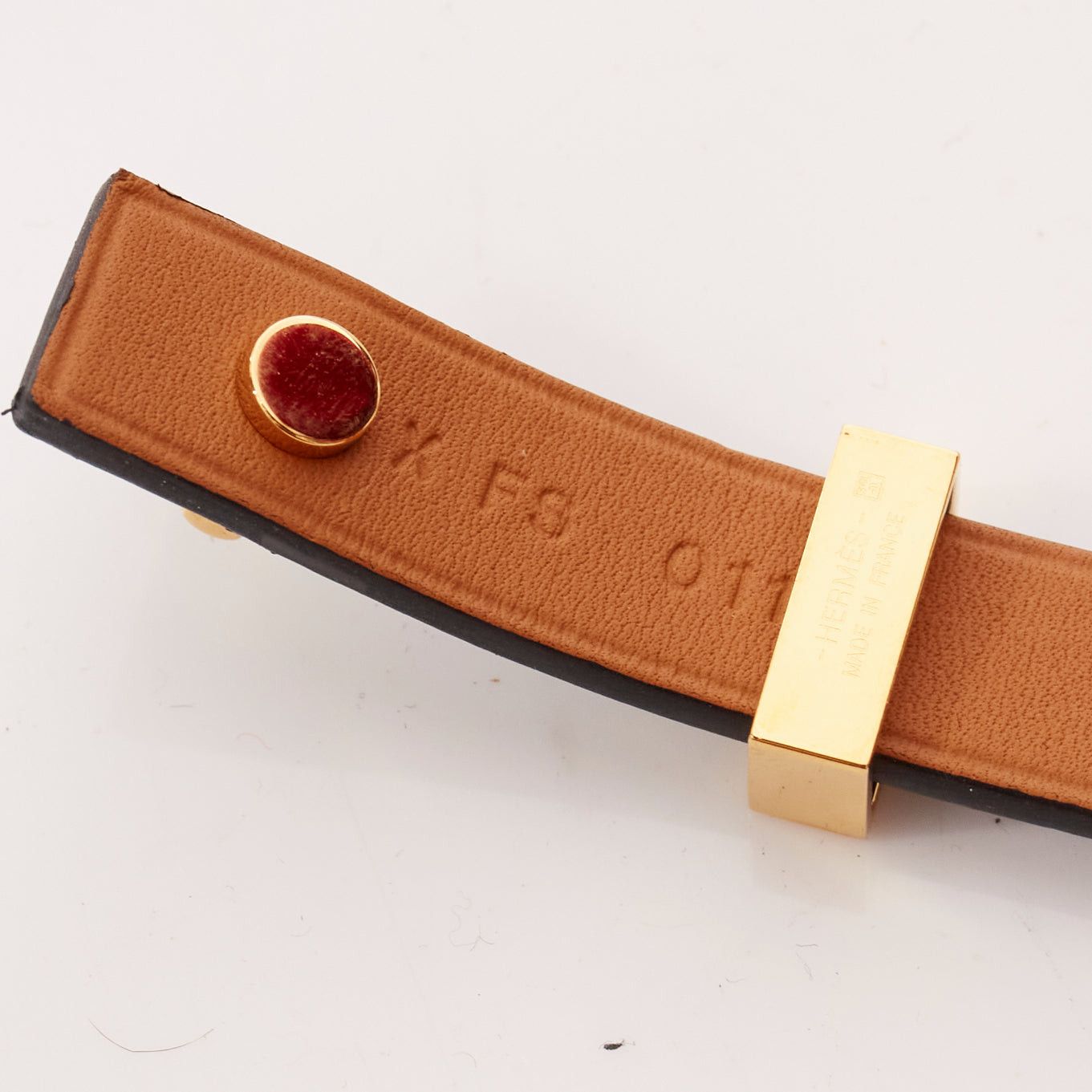 Hermes HERMES Mini Dog Anneaux gold ring black smooth leather lockette bracelet Size ONE SIZE - 5 Thumbnail