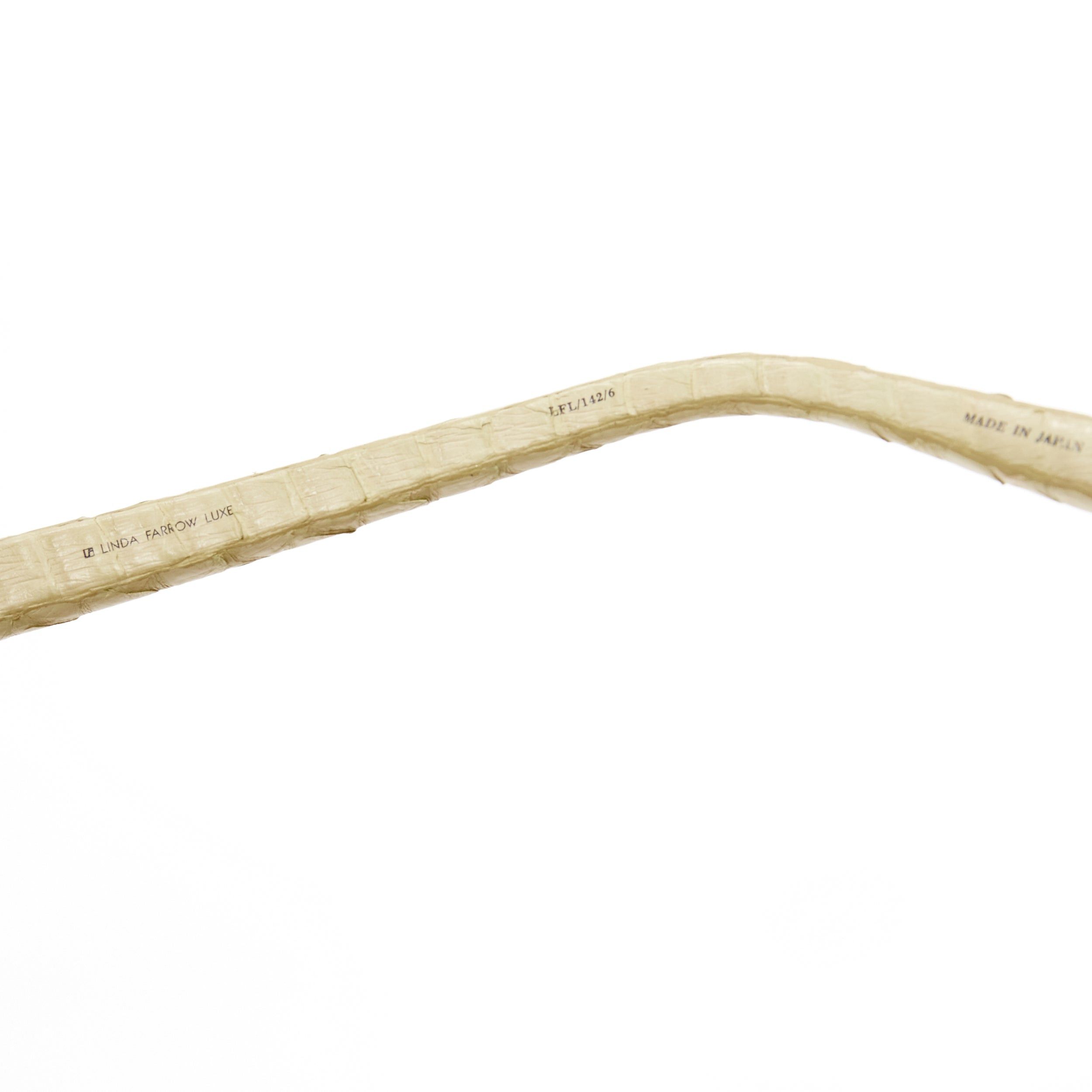 Linda Farrow LINDA FARROW Luxe LFL1426 beige scaled leather arm grey square sunglasses Size ONE SIZE - 8 Thumbnail