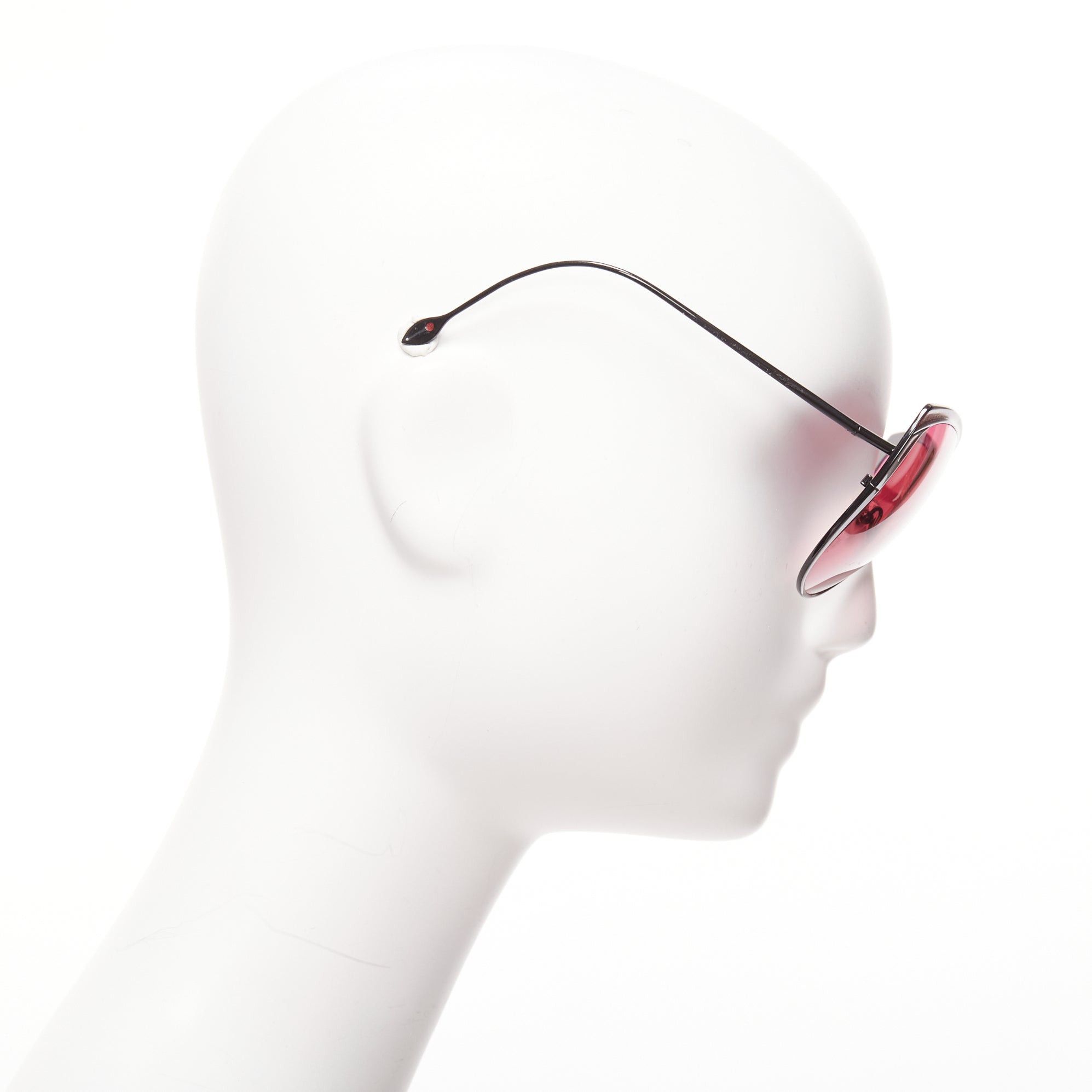 Other FRENCY AND MERCURY Fox Beat pink lens red glitter oversize sunglasses Size ONE SIZE - 4 Thumbnail