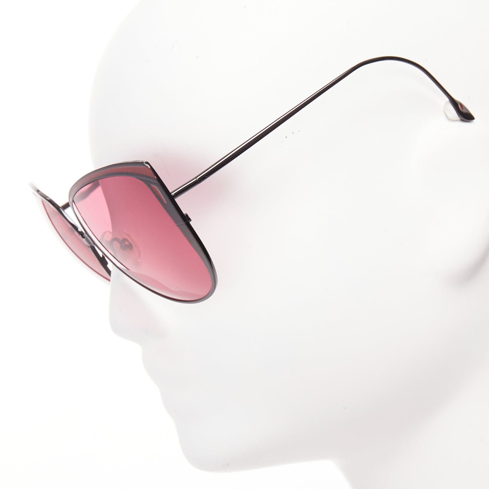 Other FRENCY AND MERCURY Fox Beat pink lens red glitter oversize sunglasses Size ONE SIZE - 2 Thumbnail